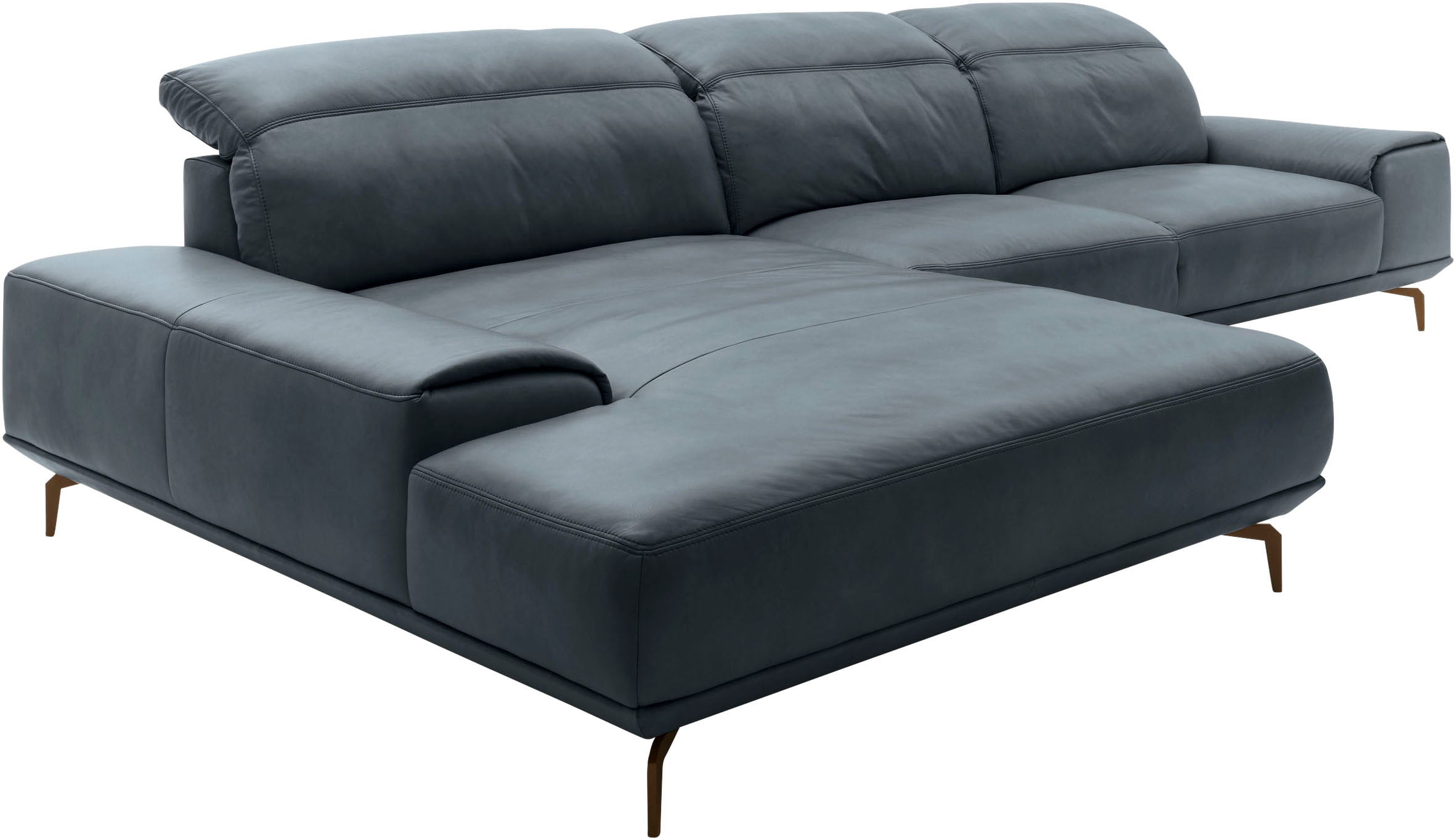 Musterring Wohnlandschaft »MR 2490 Ecksofa mit erstklassigem Sitzkomfort, Long-Life-Leder« Bronze-Fuß, Sitzhöhe 48cm, wahlweise mit Funktionen, Maße 342 x 207 cm