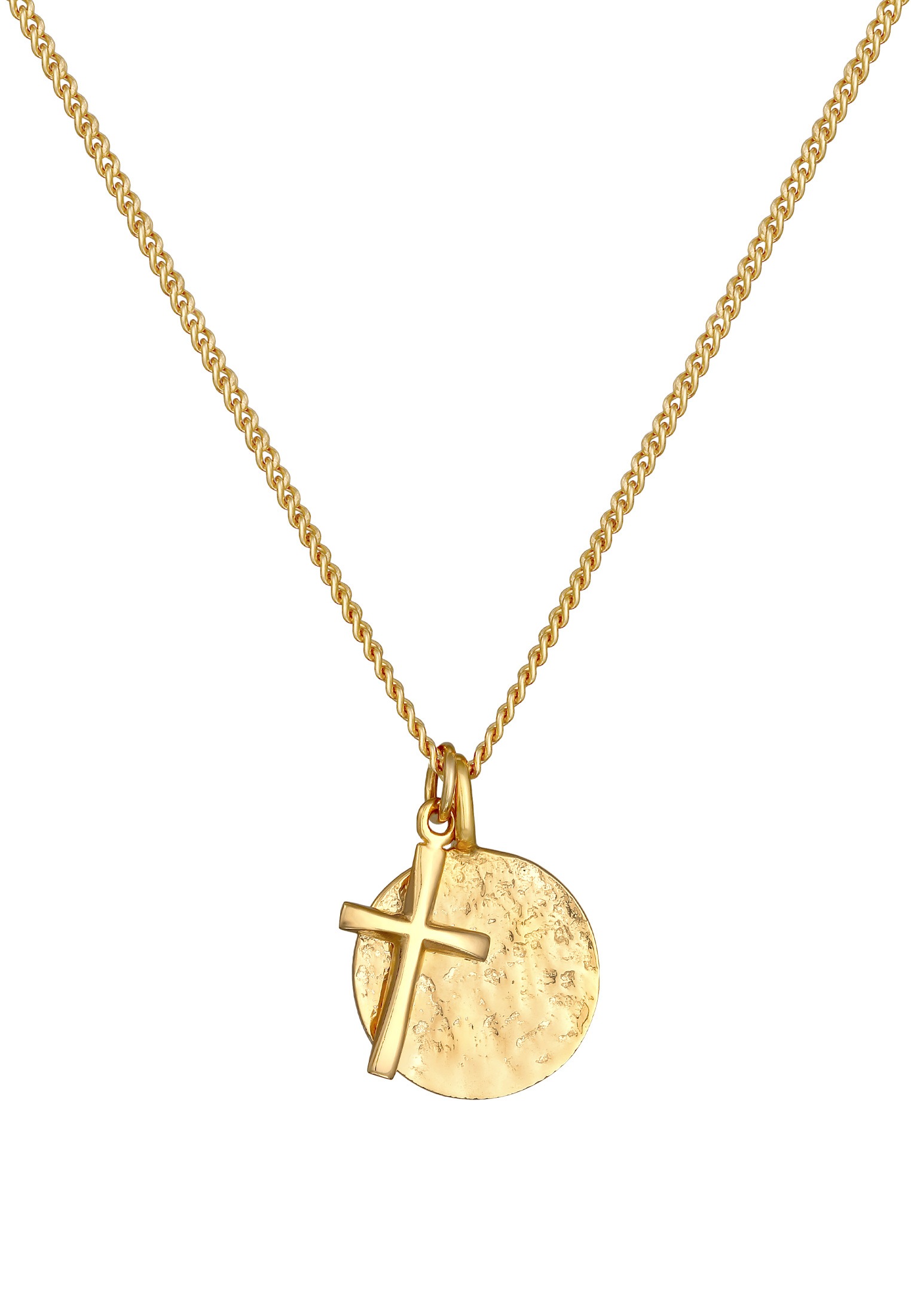 Kuzzoi Lange Kette »Halskette Herren Coin Antik Kreuz Trend Modern 925 Silber«