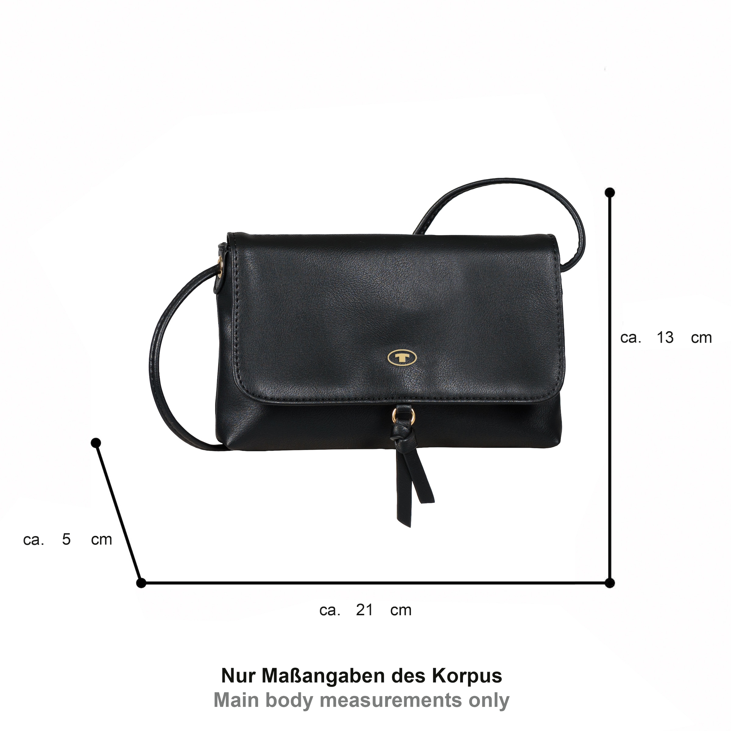 TOM TAILOR Umhängetasche »Luna« mit hochglänzendem Logo und kleinem dekorativen Knoten