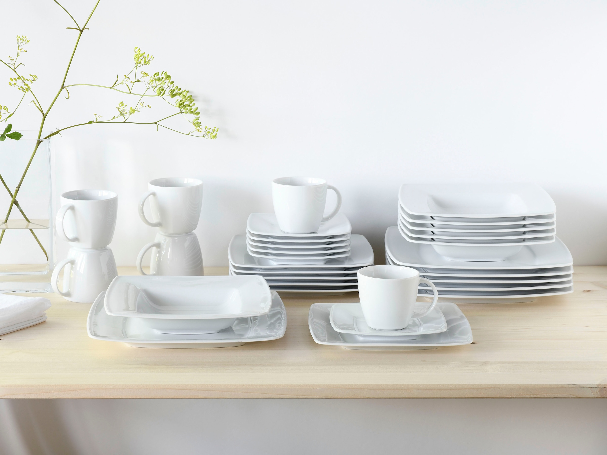 CreaTable Kombiservice »Victoria Weiss«, (Set, 30 tlg.), klassisch weiß für den täglichen Gebrauch