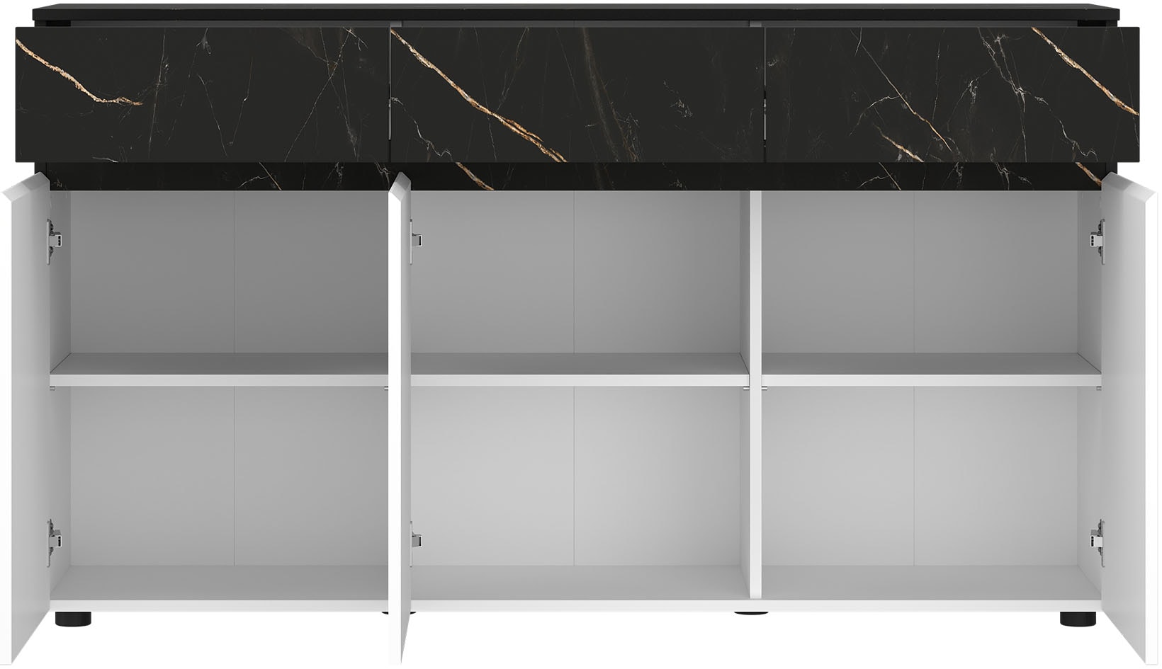 Home affaire Sideboard »MODESTO« grifflos, mit 3 Schubladen, 3 Türen und 6 Fächer, Breite 150 cm