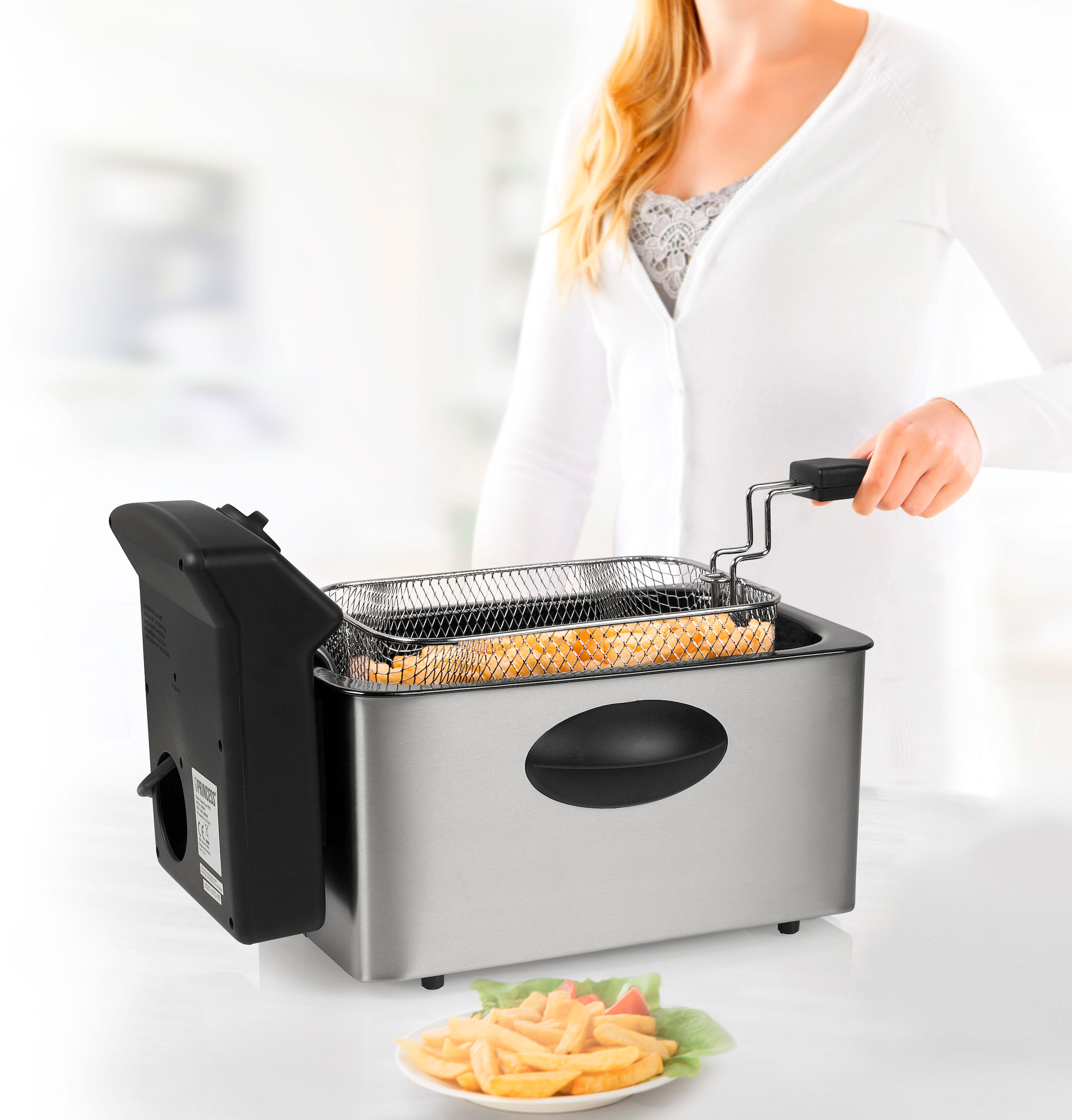 PRINCESS Fritteuse »182642«, 2000 W, Fassungsvermögen 4 l, 4 Liter Fassungsvermögen, 800 g Inhalt, Thermostat, Kaltzone