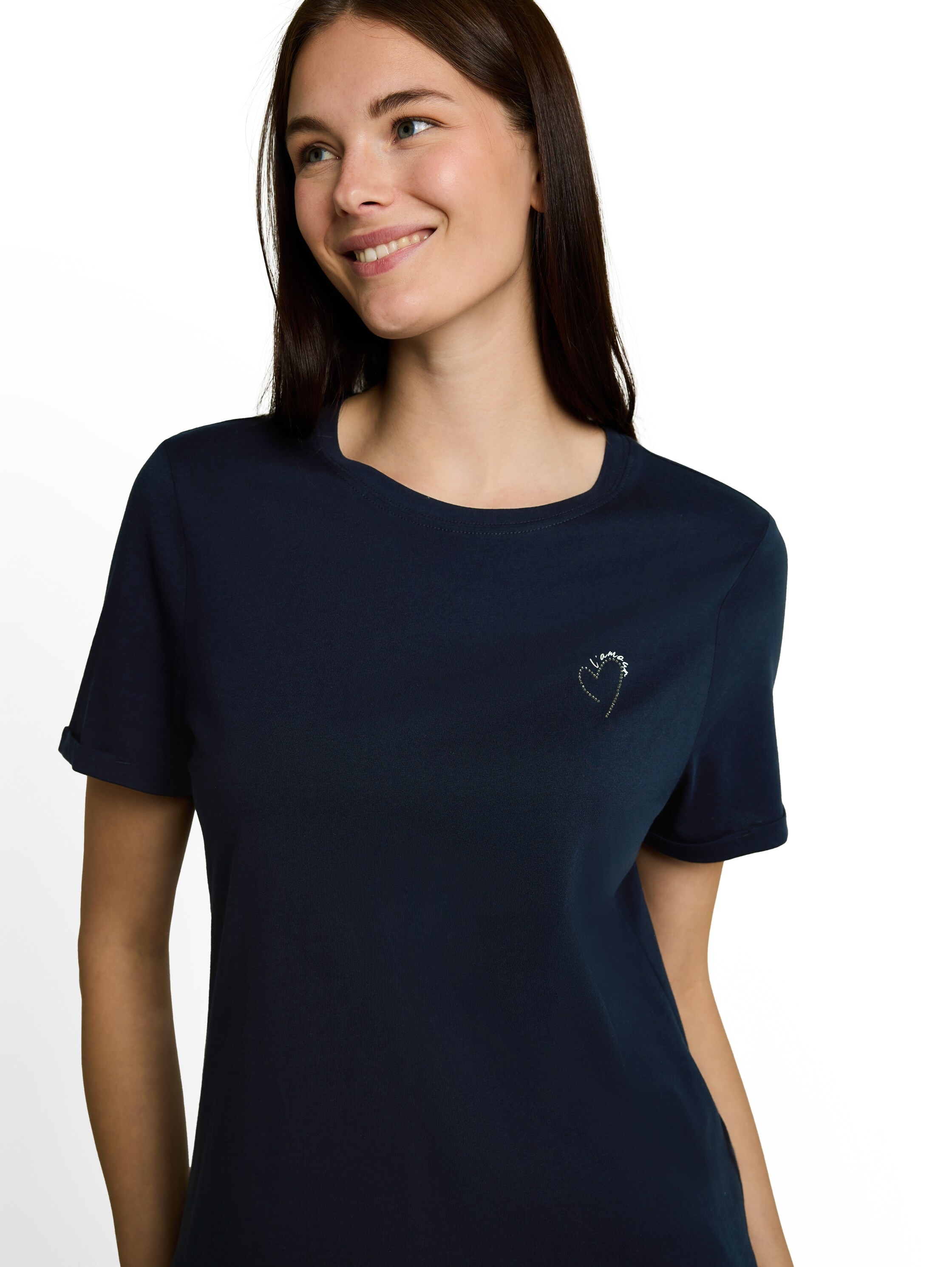 TOM TAILOR Kurzarmshirt Sommershirt mit kleinem Statement-Print