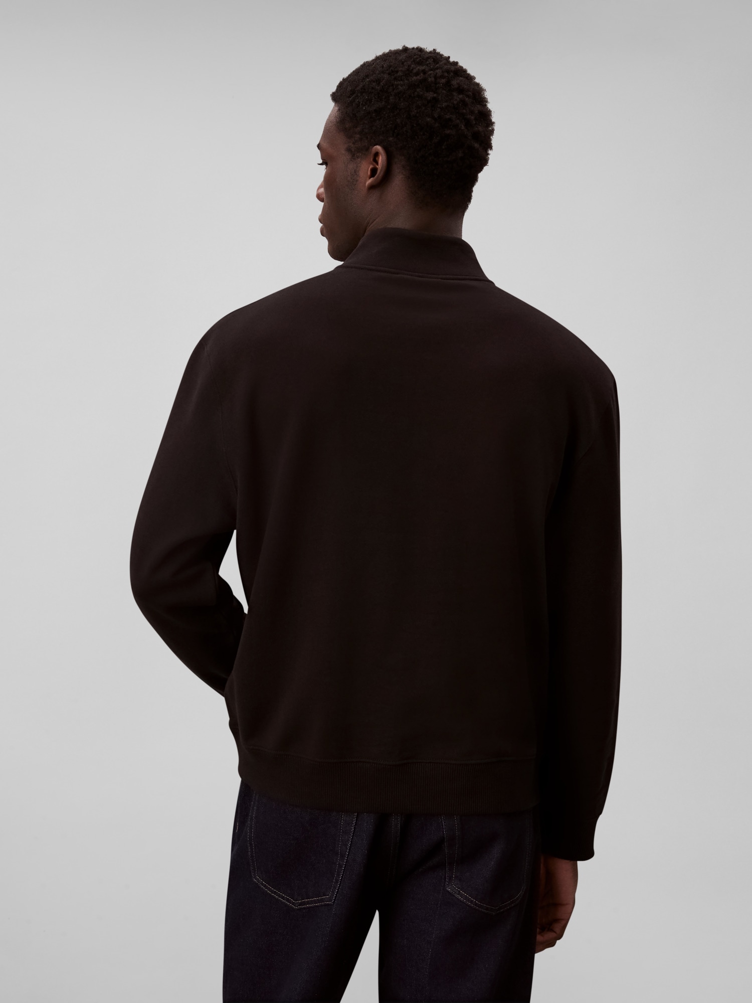 Calvin Klein Jeans Sweatshirt »LS EU 350TERRY MICRO MONOLOGO QT«, Regular fit, Stehkragen und Reißverschluss
