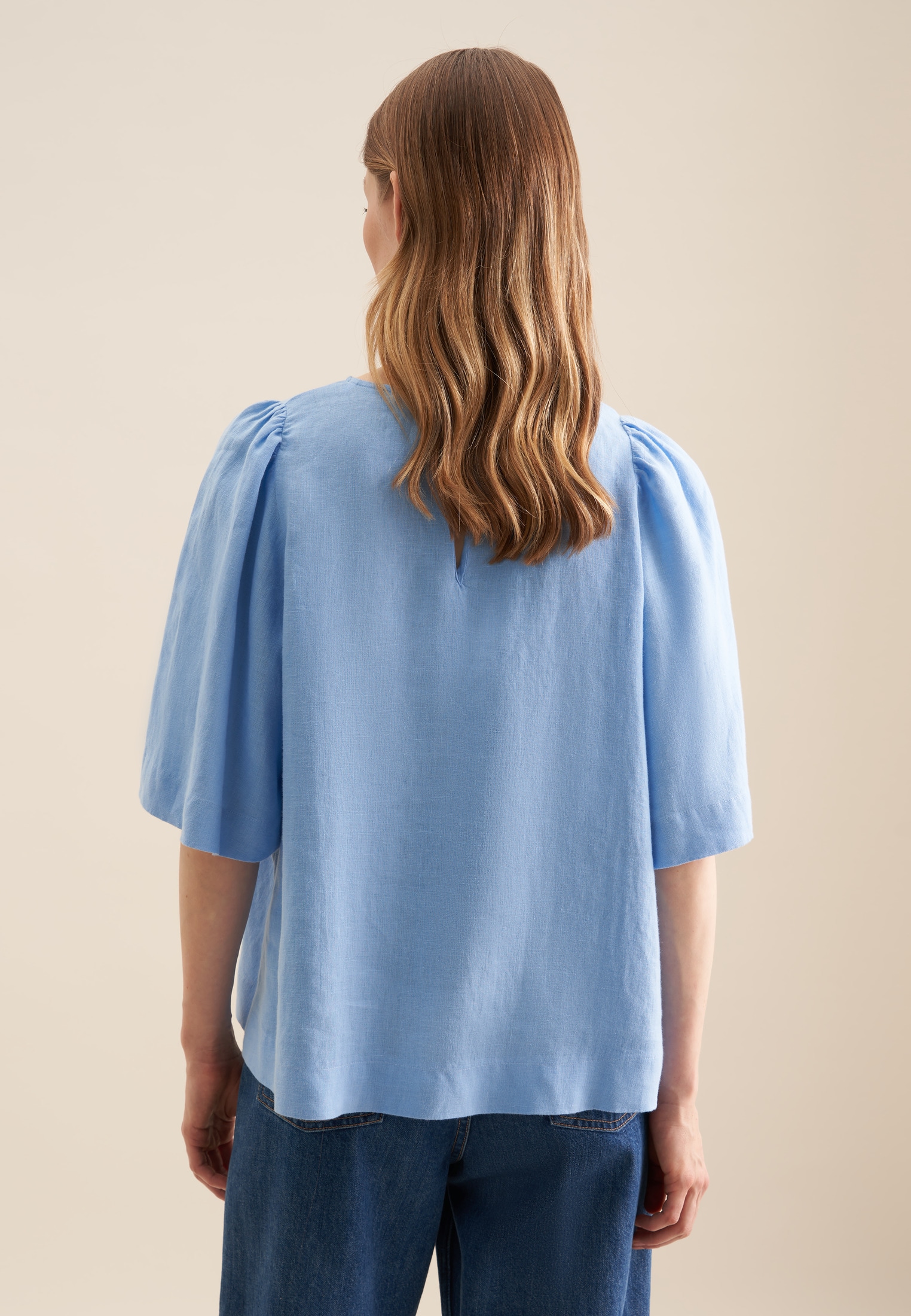 seidensticker Shirtbluse »Schwarze Rose«, Kurzarm Rundhals Uni