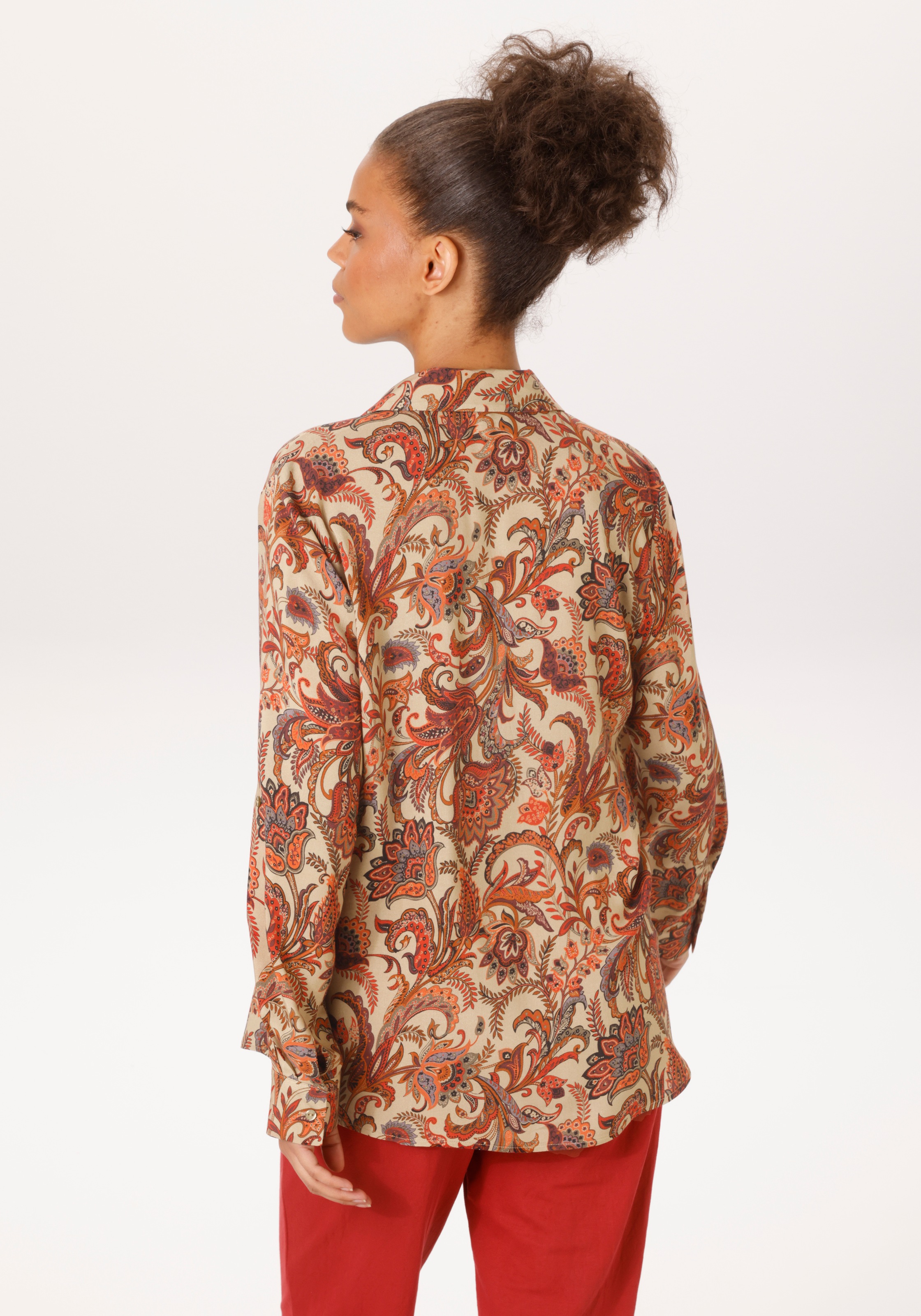 Aniston CASUAL Hemdbluse mit fantasievollem Blumendruck- jedes Teil ein Unikat - NEUE KOLLETION