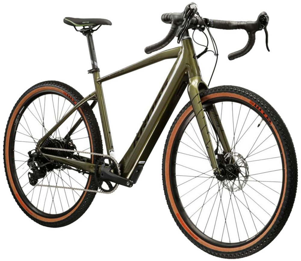 Kross E-Bike »E-Gravel Bike Esker Hybrid 2.0 28" khaki«, 11 Gang, microSHIFT, Advent X M6205, Heckmotor 250 W, Pedelec, Elektrofahrrad für Herren