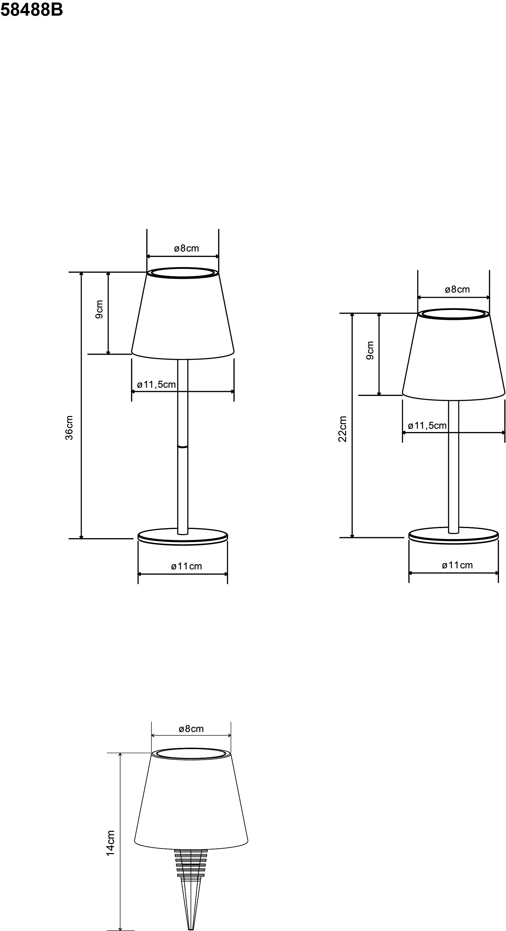 OTTO home LED Tischleuchte »Alennia Akkuleuchte inkl. Flaschenaufsatz« LED-Modul 1 Stk. warmweiß - kaltweiß stufenloser Touchdimmer, Farben fixierbar, USB-C, Akkulampe, CCT