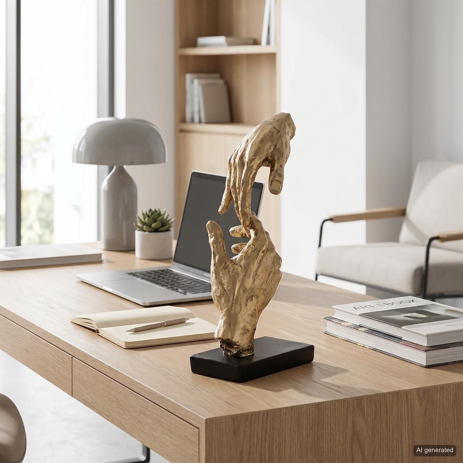 Casablanca by Gilde Dekofigur »Skulptur Two Hands, gold/schwarz« Dekoobjekt, Höhe 29, Hände, mit Spruchanhänger, Wohnzimmer