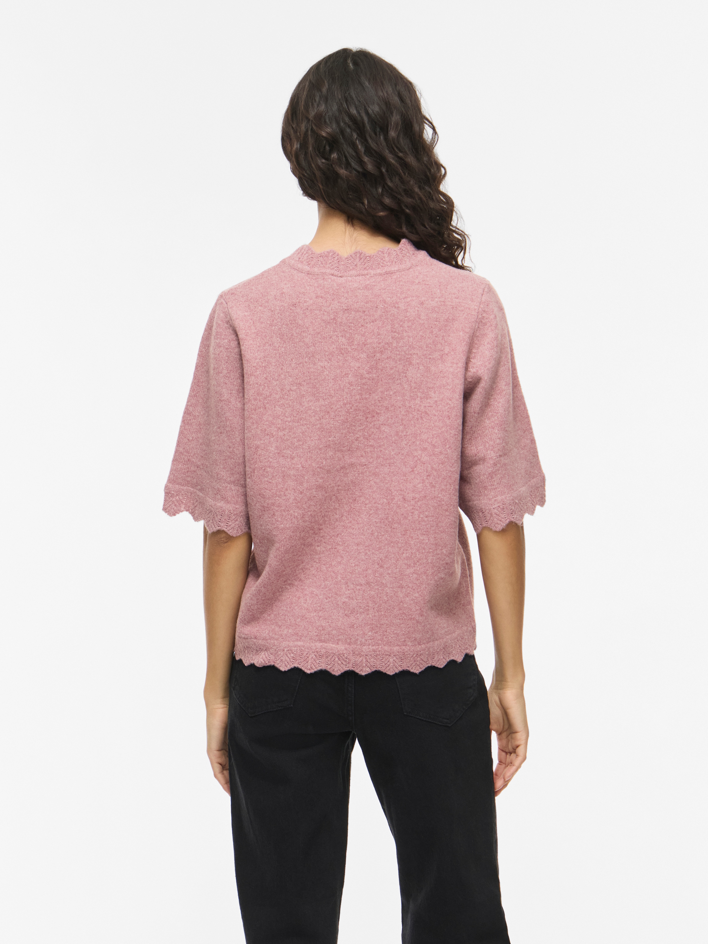 Vila Kurzarmpullover »VINIKOLINA O-NECK 2/4 KNIT TOP - NOOS« Materialmix, normal geschnitten
