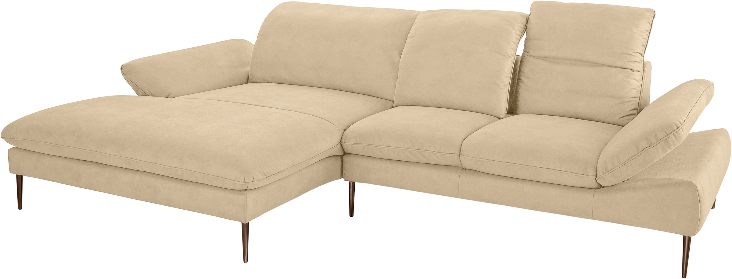 W.SCHILLIG Ecksofa »enjoy&MORE, Designsofa, bequem, zeitlos und elegant, L-Form«, Sitztiefenverstellung, Füße bronze pulverbeschichtet, Breite 310 cm