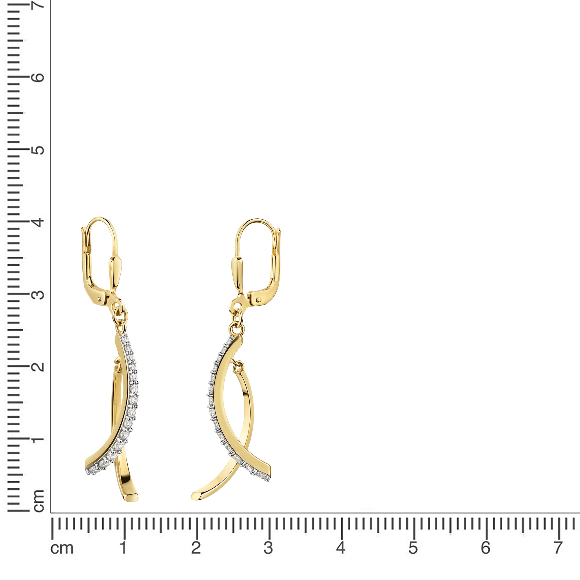 Firetti Paar Ohrhänger »Schmuck Geschenk Gold 333 Ohrschmuck Ohrringe« mit Zirkonia (synth.)