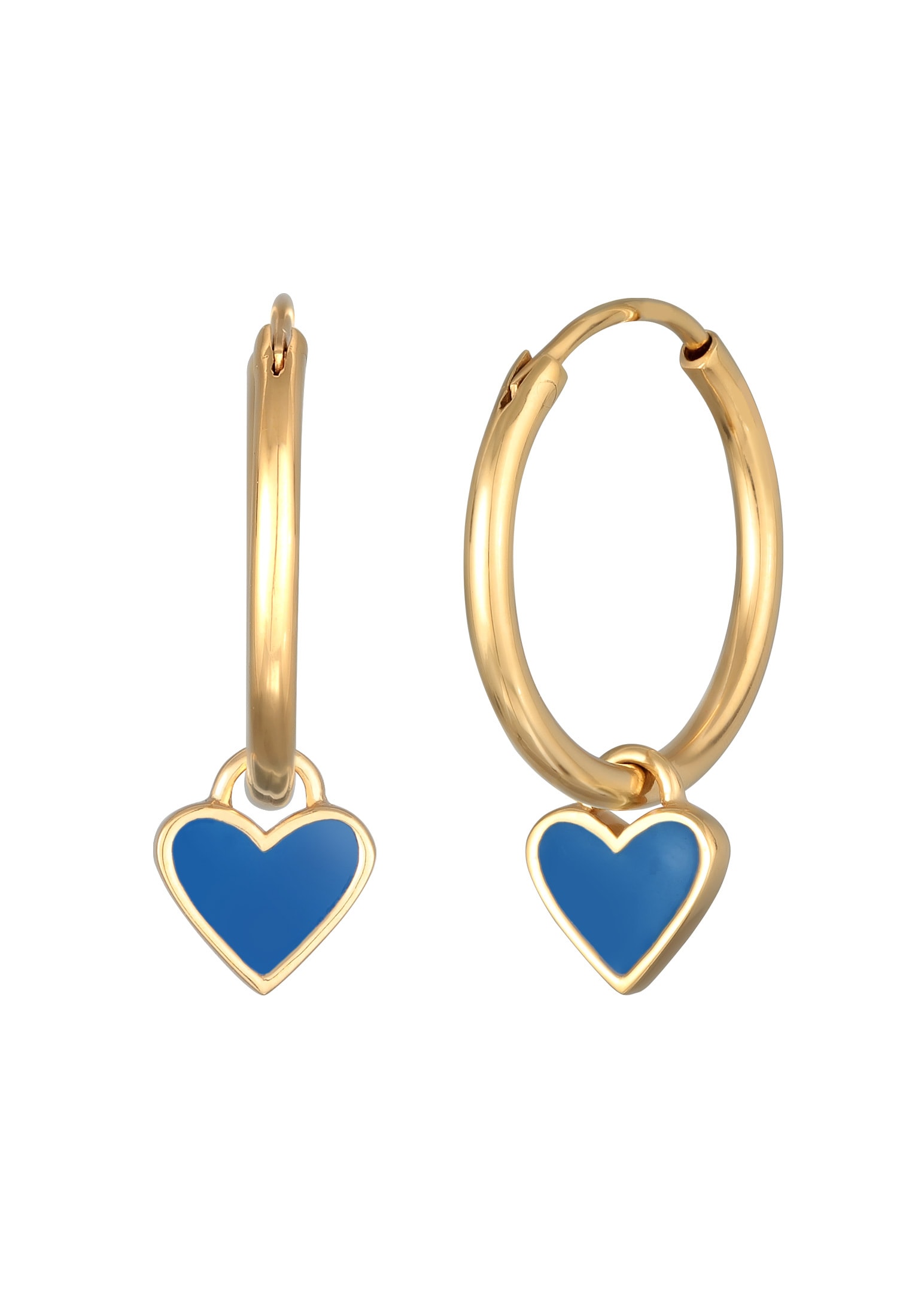 Elli Paar Creolen »Ohrringe Creolen Herz Love Emaille 925 Silber«
