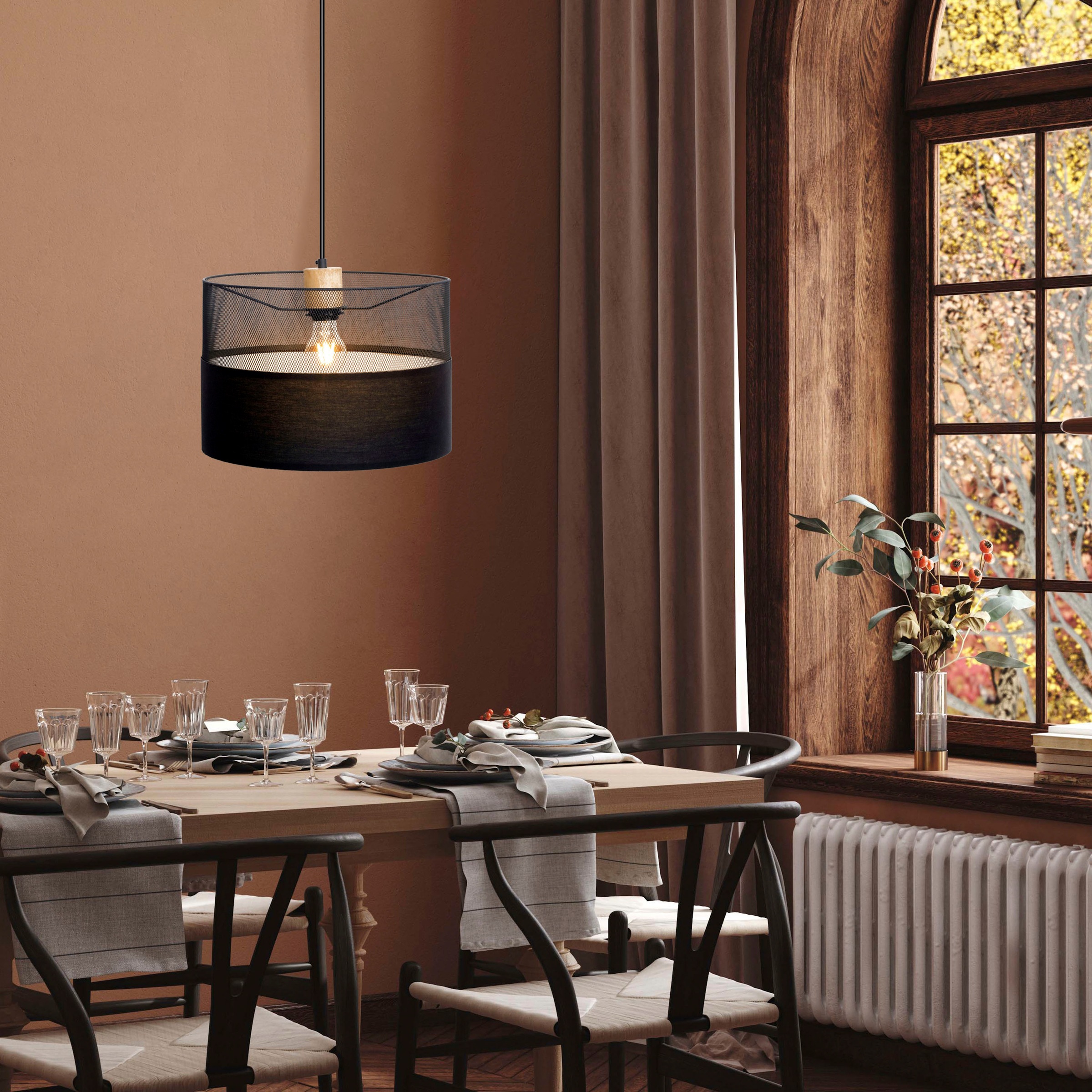 Places of Style LED Pendelleuchte »Acate«, 1 flammig, Leuchtmittel E27 | ohne Leuchtmittel, in der Höhe anpassbar, ohne Leuchtmittel, 3-stufen schaltbar