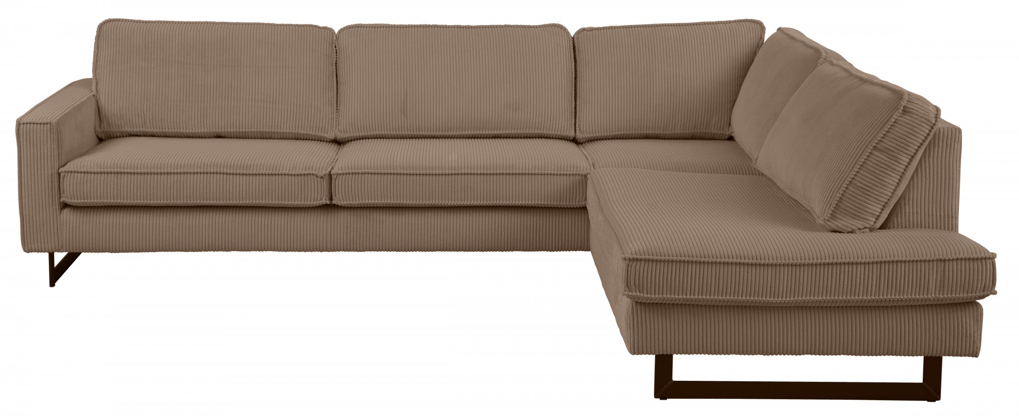 Places of Style Ecksofa »Pinto, 290 cm, Ottomane links / rechts«, Cord, Feincord, Luxus-Microfaser Leder und Chenille