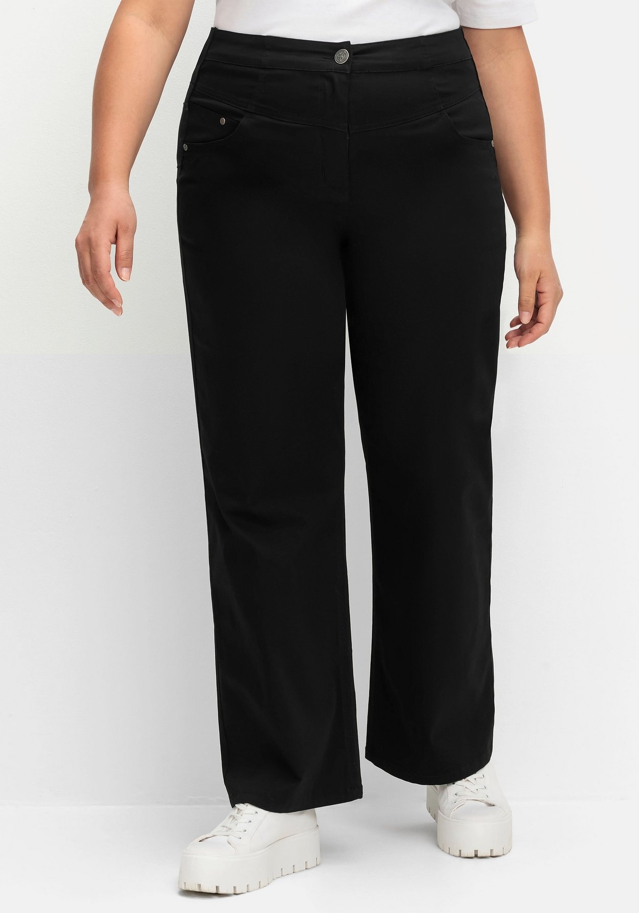 Sheego Stretch-Hose »Weite High-Waist-Hose im Curvy-Schnitt ANNE«