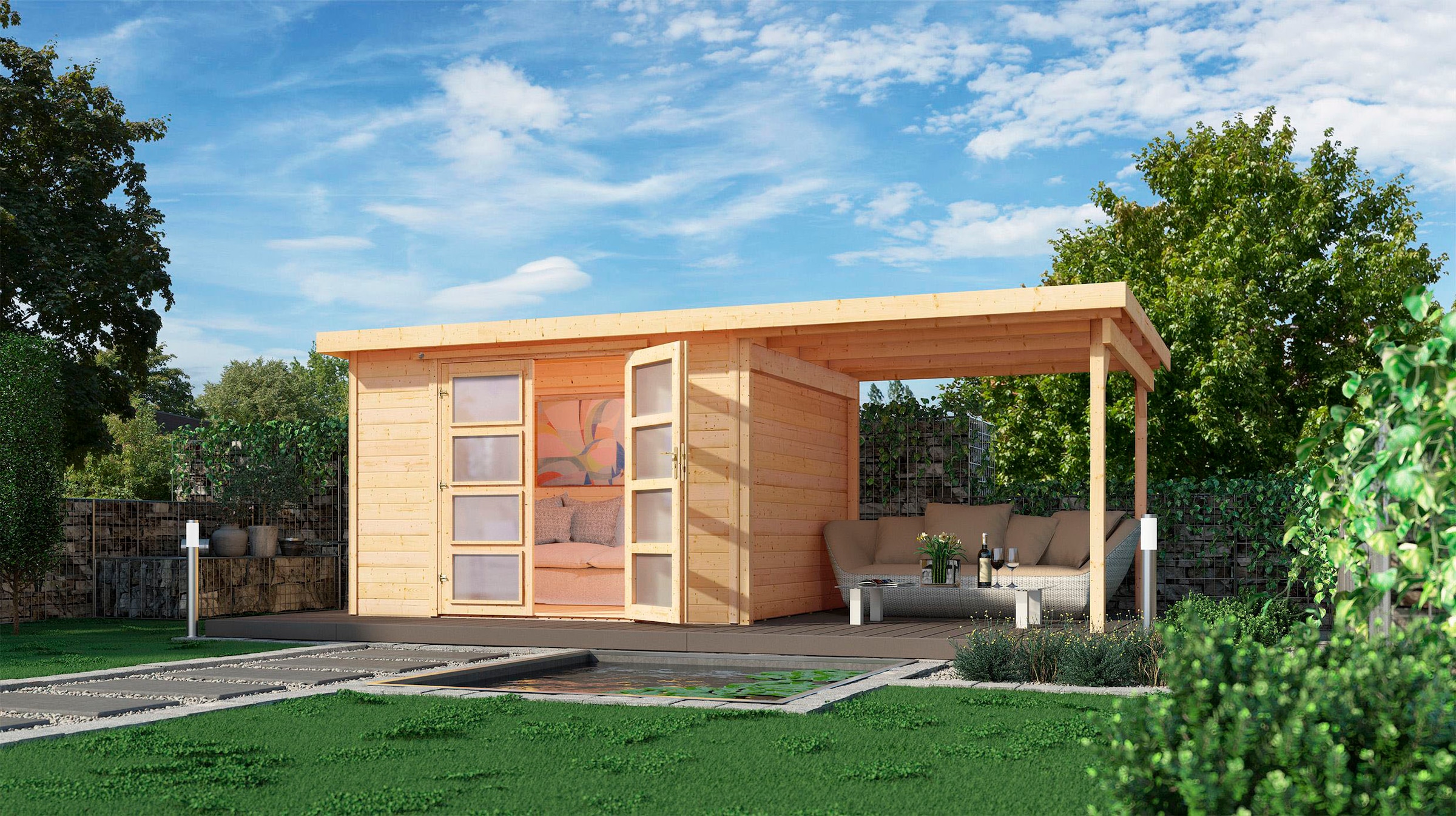 weka Gartenhaus »321 B Gr.4, natur, 19 mm, Anbau 230 cm«