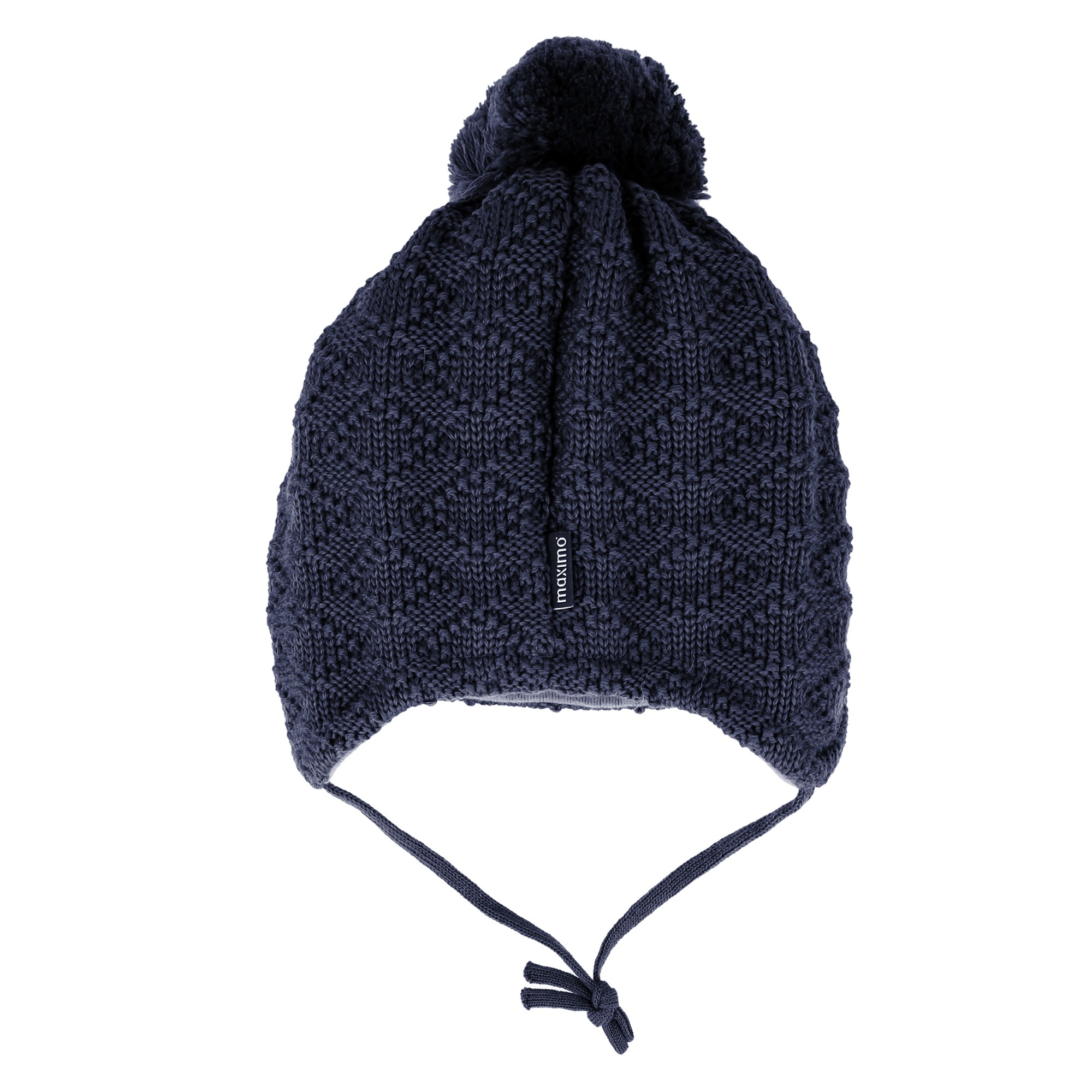 MAXIMO Strickmütze Wolle, gefüttert, zum Binden, mit Bommel