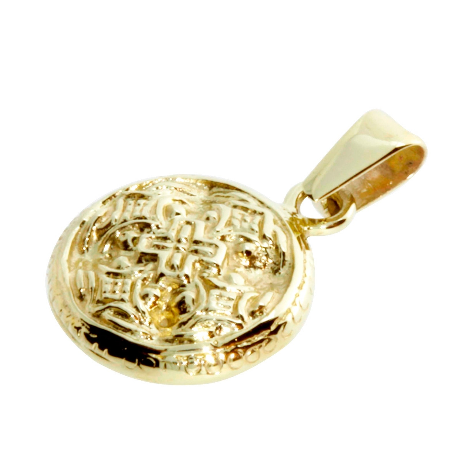 OSTSEE-SCHMUCK Kettenanhänger »- Hiddensee 13 mm rund - Gold 333/000 -,«