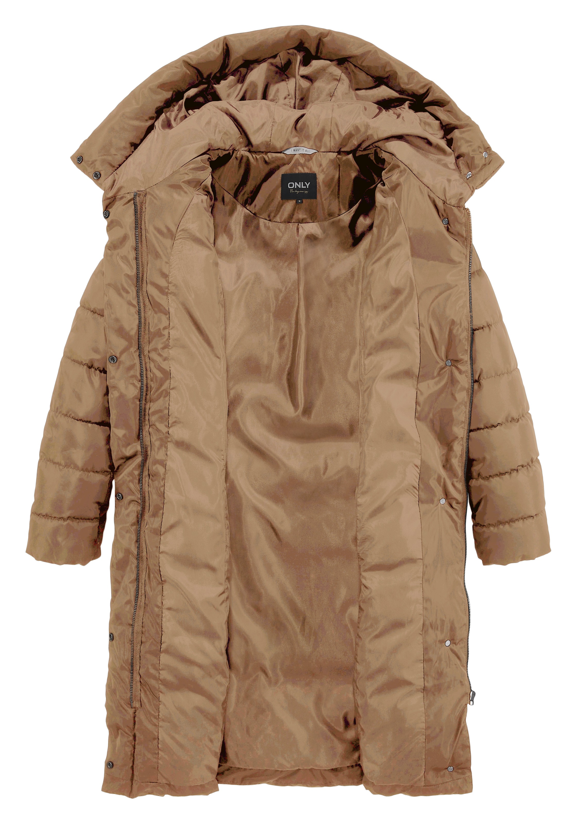 ONLY Steppmantel »ONLTINA PUFFER X LONG COAT OTW«, mit Kapuze