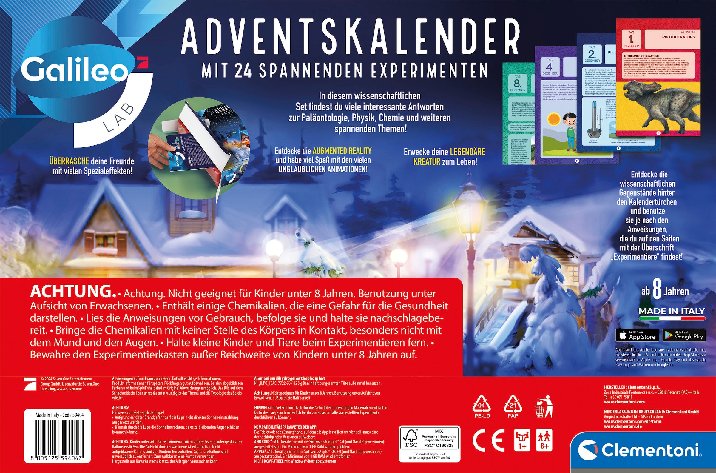 Clementoni® Spielzeug-Adventskalender »Galileo Adventskalender«, ab 8 Jahren