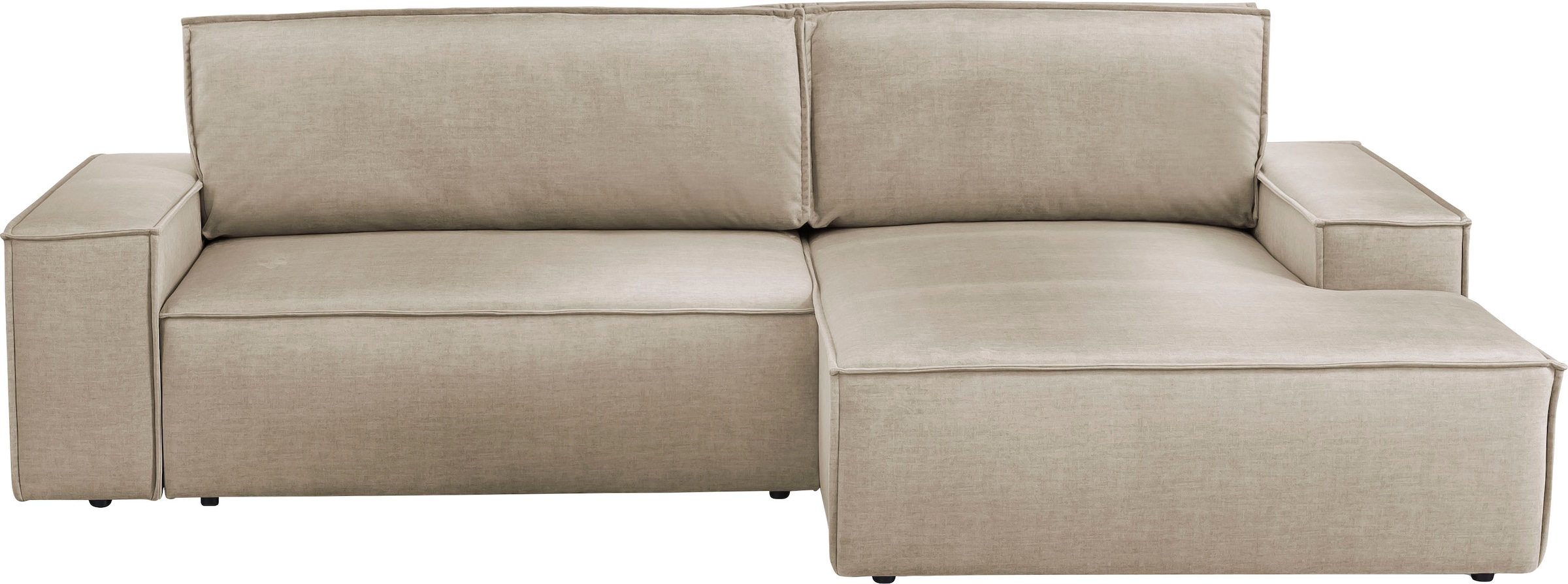 Home affaire Ecksofa SHERWOOD Schlafsofa 267 cm, L-Form, Schlaffunktion mit Bettkasten (210x136 cm), Cord, Vintage, Samtvelours