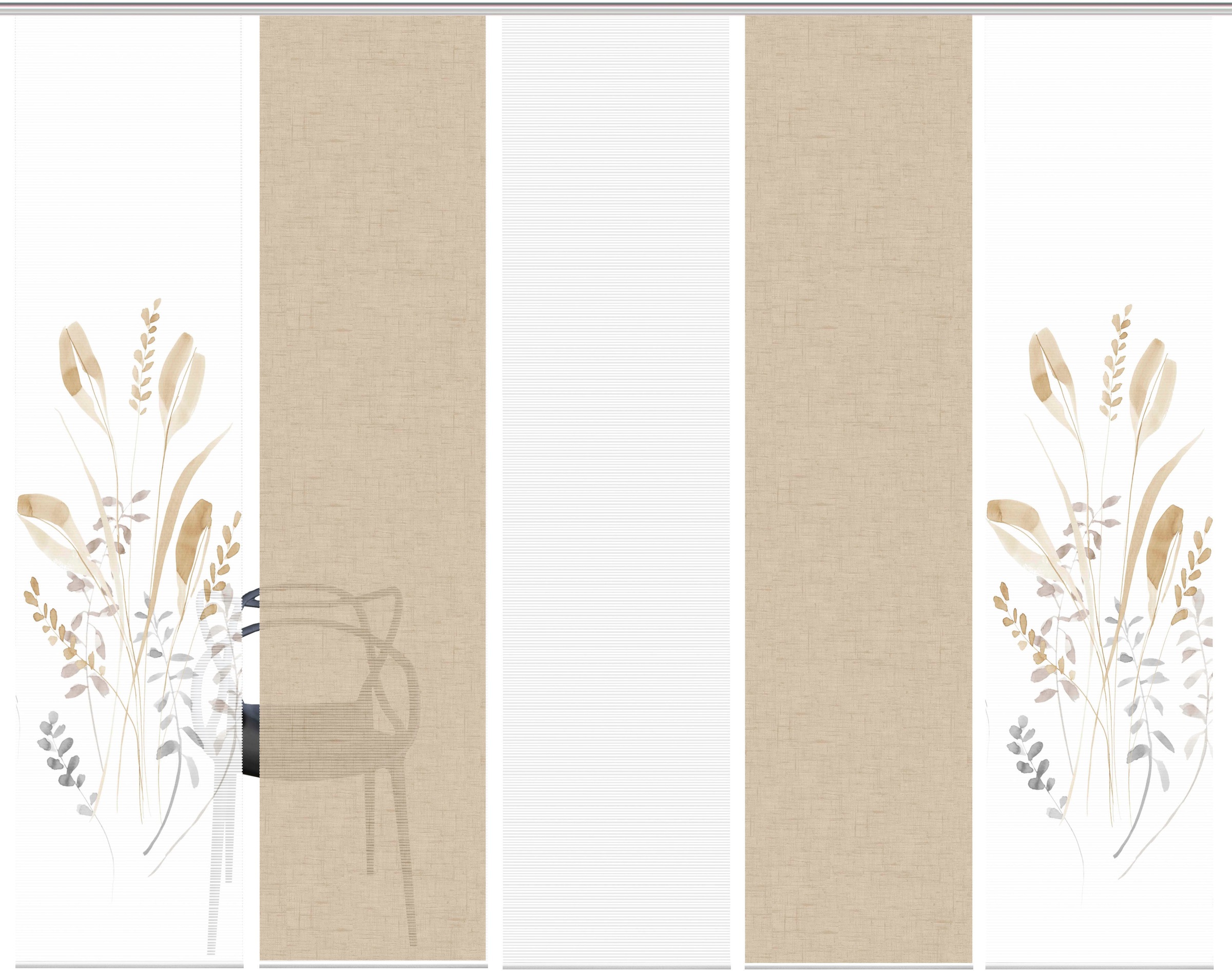 Vision S Schiebegardine »AYENE 5er SET« Paneelwagen 5 Stk. tlg. Schiebevorhang Digidruck 5er Set AYENE