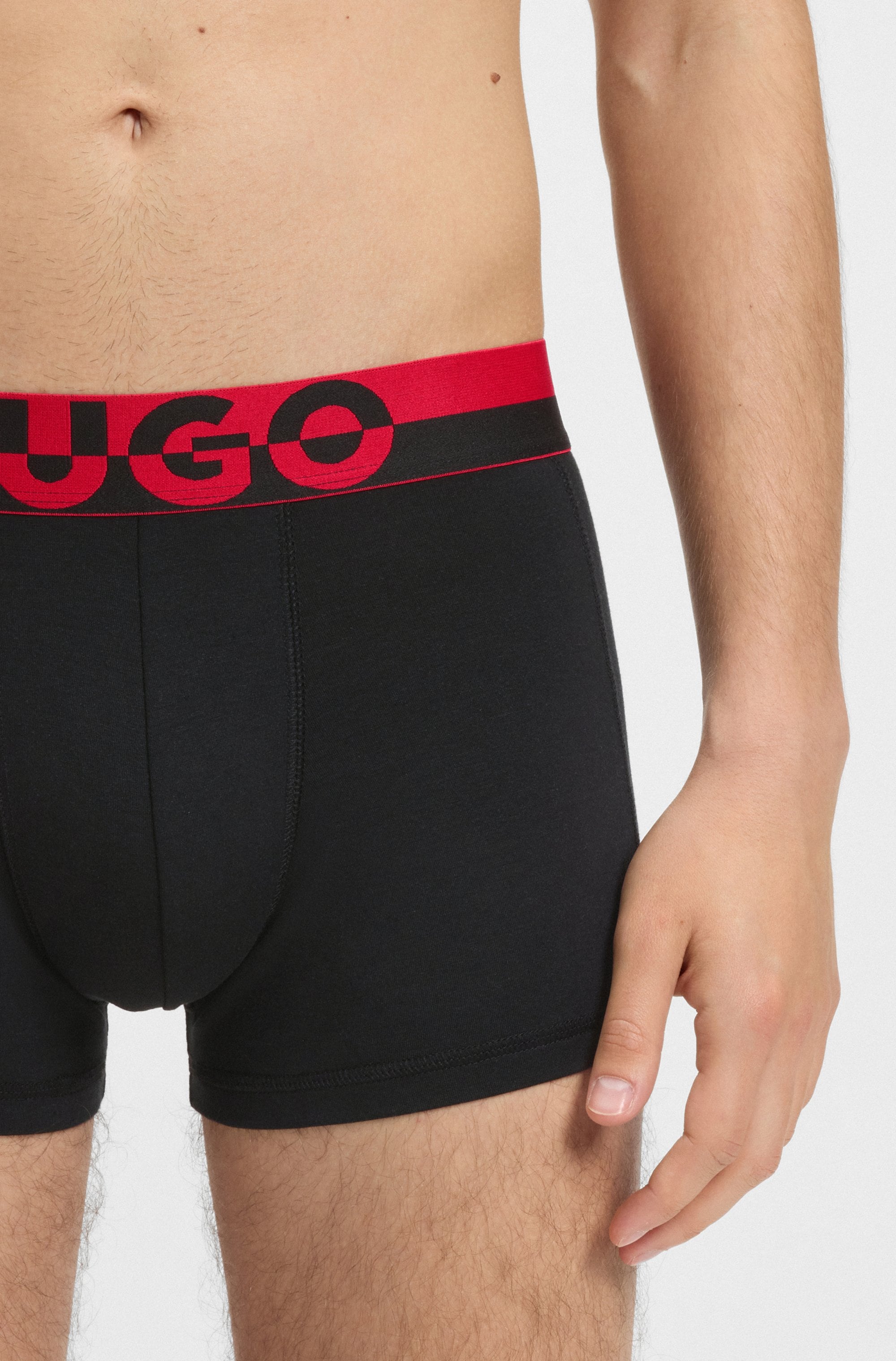 HUGO Underwear Boxershorts »TRUNK TR. SPLIT LOGO«, (3 St.), enganliegend, kurzes Bein