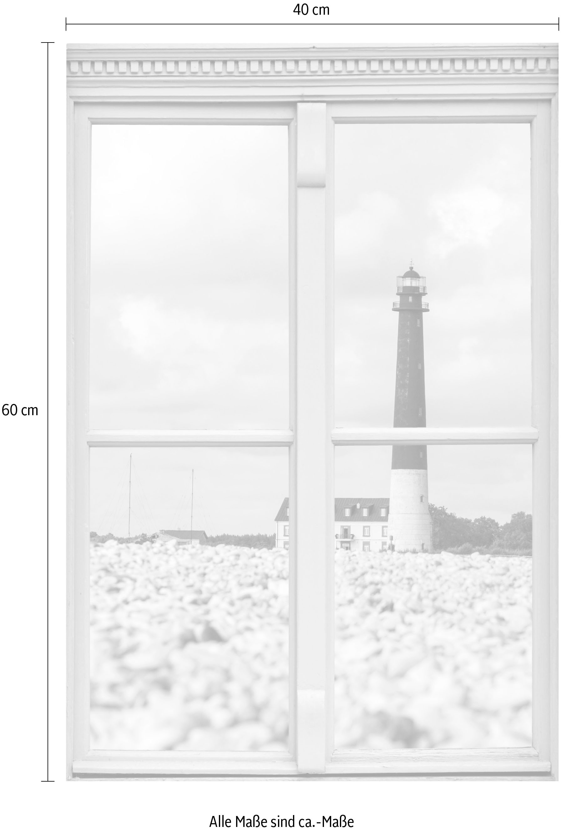 queence Wandsticker »Leuchtturm«, Wandsticker, Wandbild, selbstklebend, 3D, Fenster