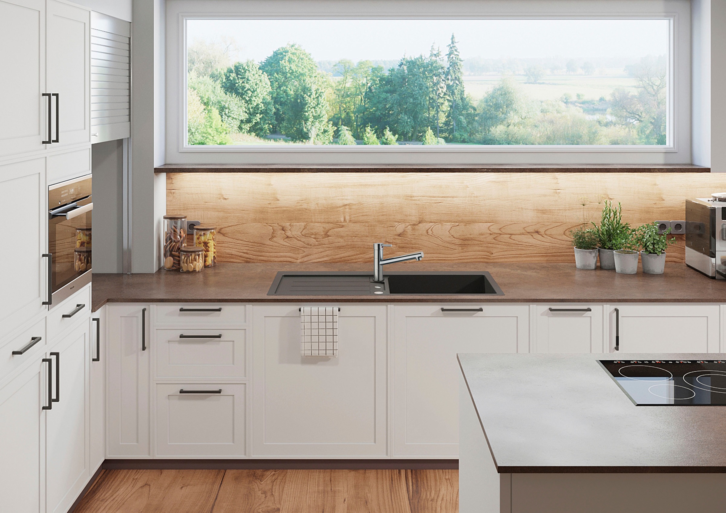 CORNAT Spültischarmatur »Einhebelarmatur "Zelina", HD, Messing, verchromt« , verchromt, 360° schwenkbarer Auslauf