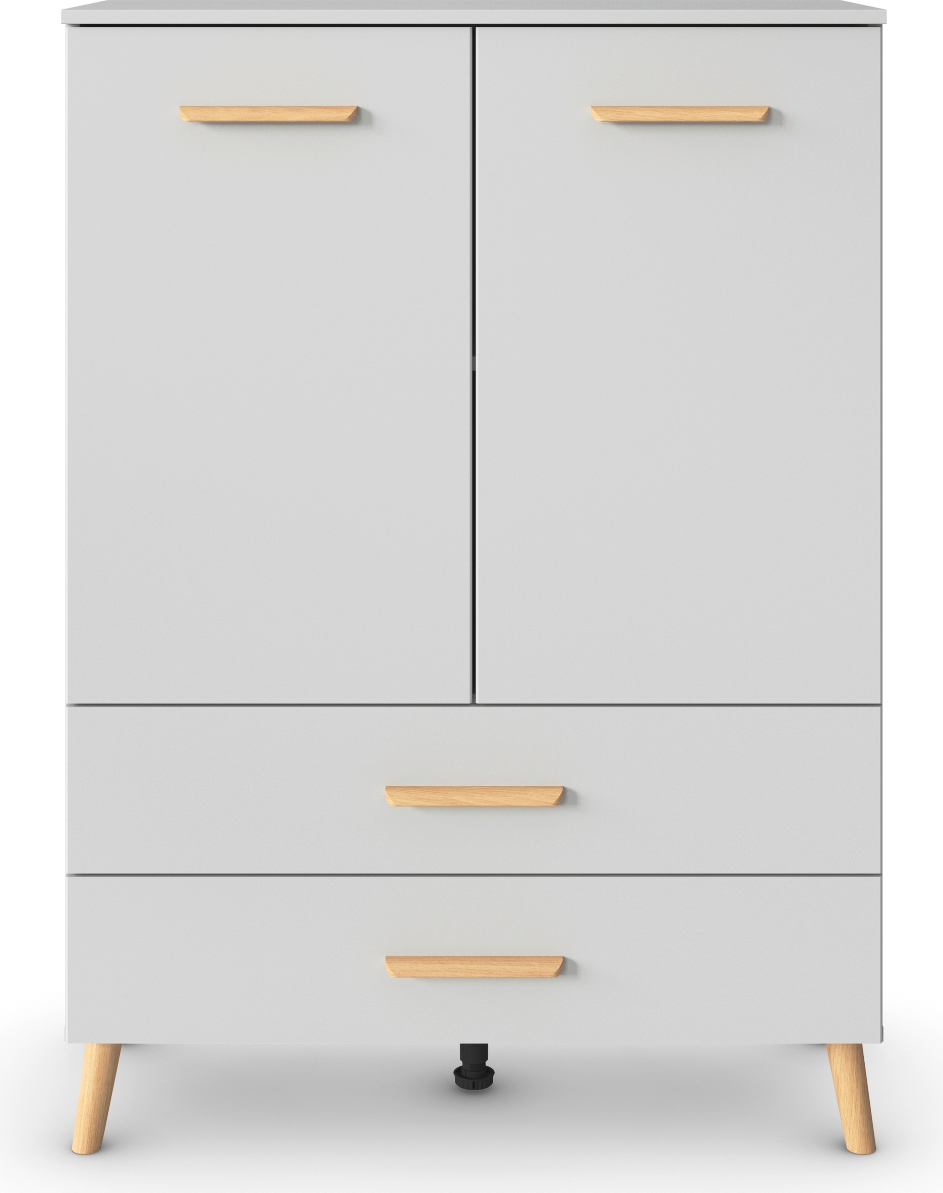 rauch Hochkommode »Skandi by Aditio«, mit Massivholzgriffen, 2 Schubladen mit Softclose-Funktion
