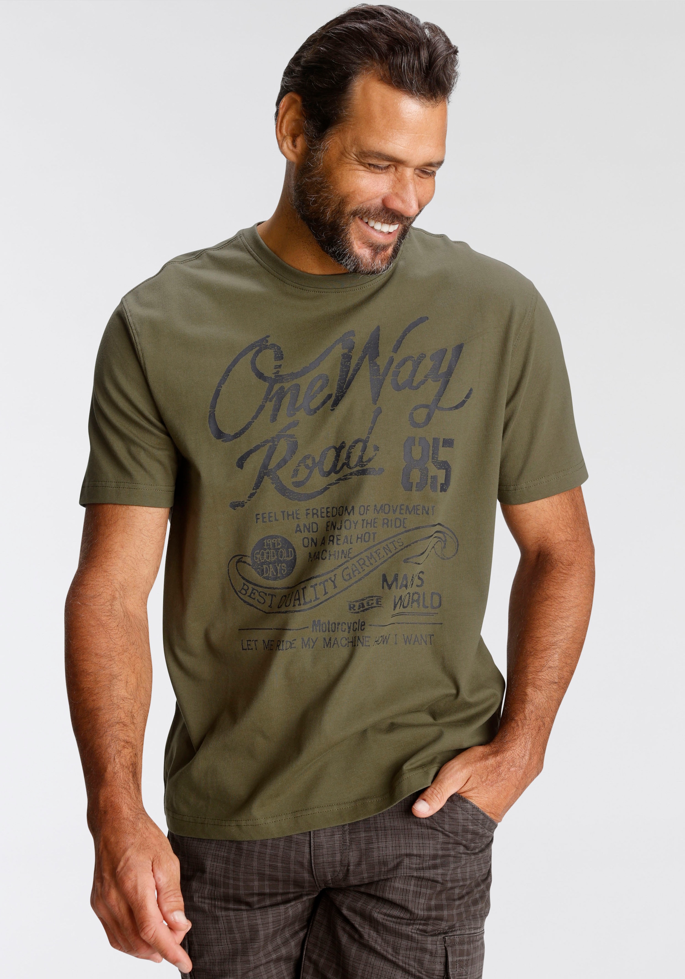 Man's World T-Shirt, mit Print in Used-Optik kaufen
