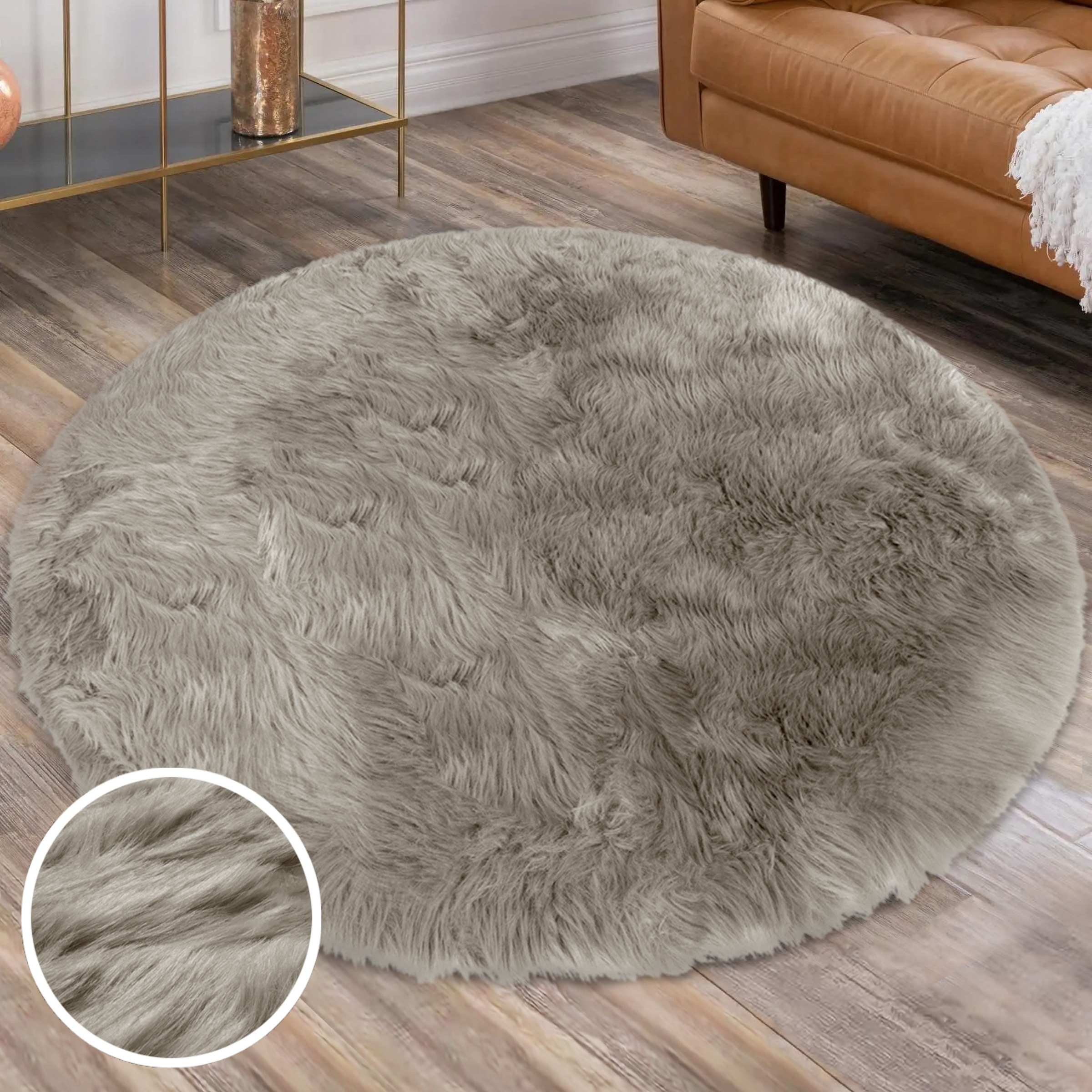 Home affaire Fellteppich »Valeria«, rund, 60 mm Höhe, Kunstfell Teppich, besonders weich und flauschig, fußbodenheizungsgeeignet, pflegeleicht, ideale Teppiche für Wohnzimmer, Schlafzimmer und Esszimmer