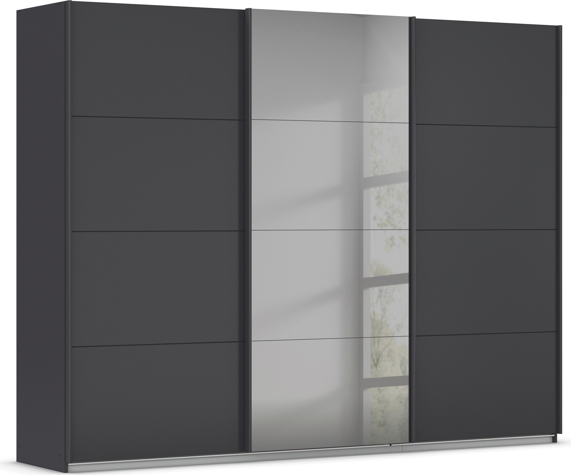 INOSIGN Schwebetürenschrank »Ferris Schrank Garderobe Breite 2,71m BESTSELLER Schlafzimmerschrank«, Kleiderschrank mit Spiegel in 3 Ausführungen BASIC/CLASSIC/PREMIUM