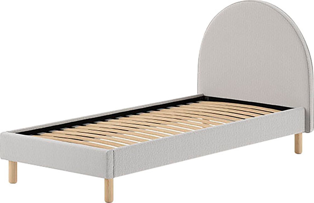Vipack Polsterbett »MOON«, (Made in Europe), 2 Breiten (90 o. 140 cm), Lattenrost, Bouclé Stoff, wahlw. 4 Farben