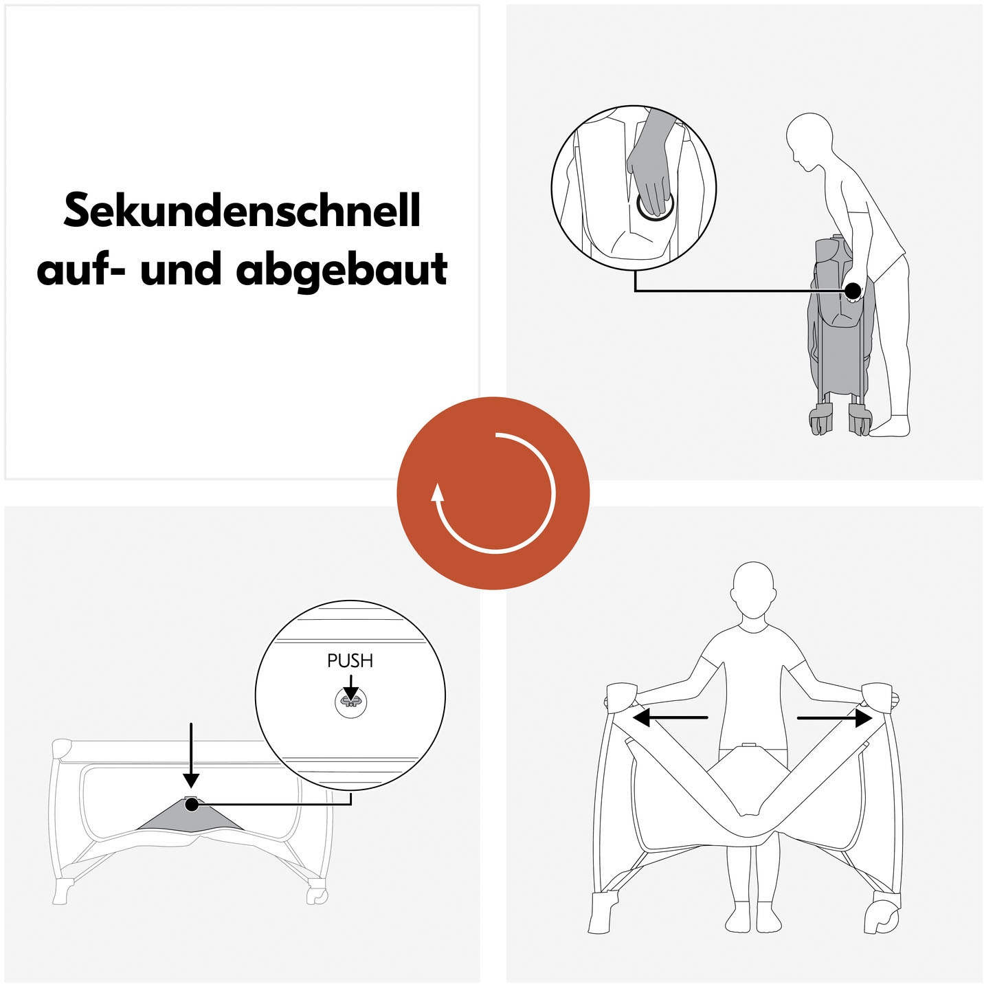 Hauck Baby-Reisebett »Sleep N Easyfold« Vorderausstieg; inkl. Transporttasche