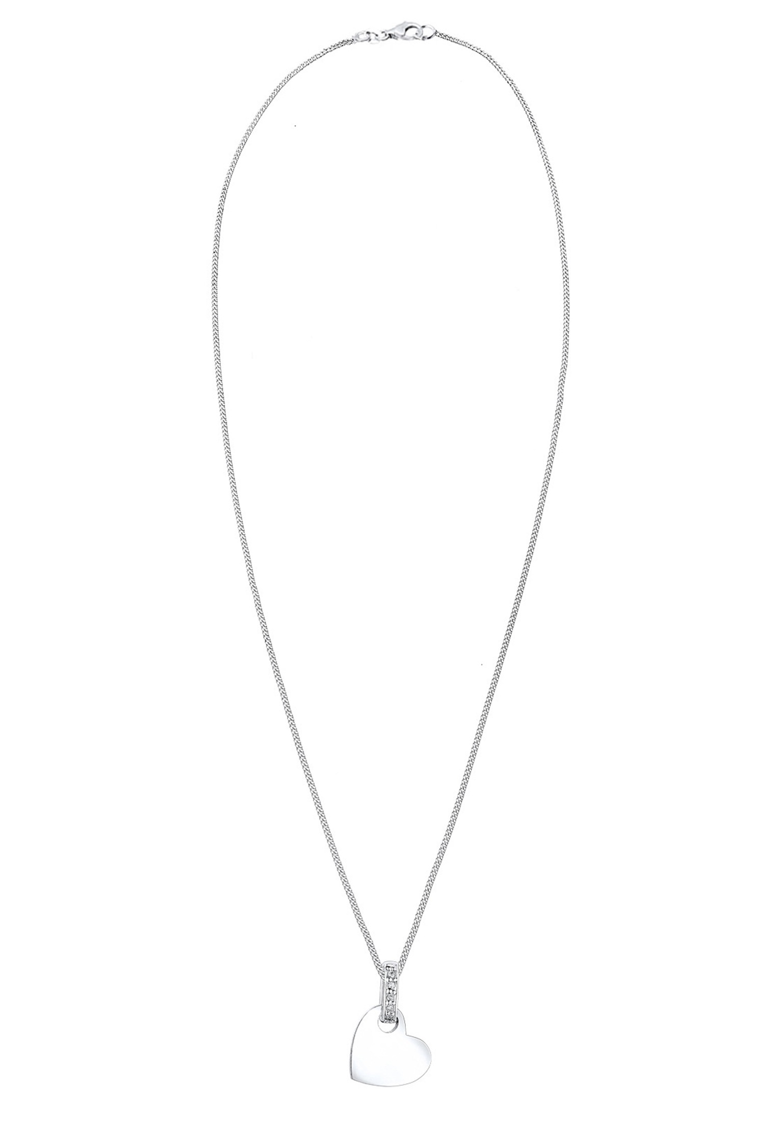 Elli DIAMONDS Silberkette »Halskette Herz Liebe Diamant (0.025 ct.) 925 Silber«