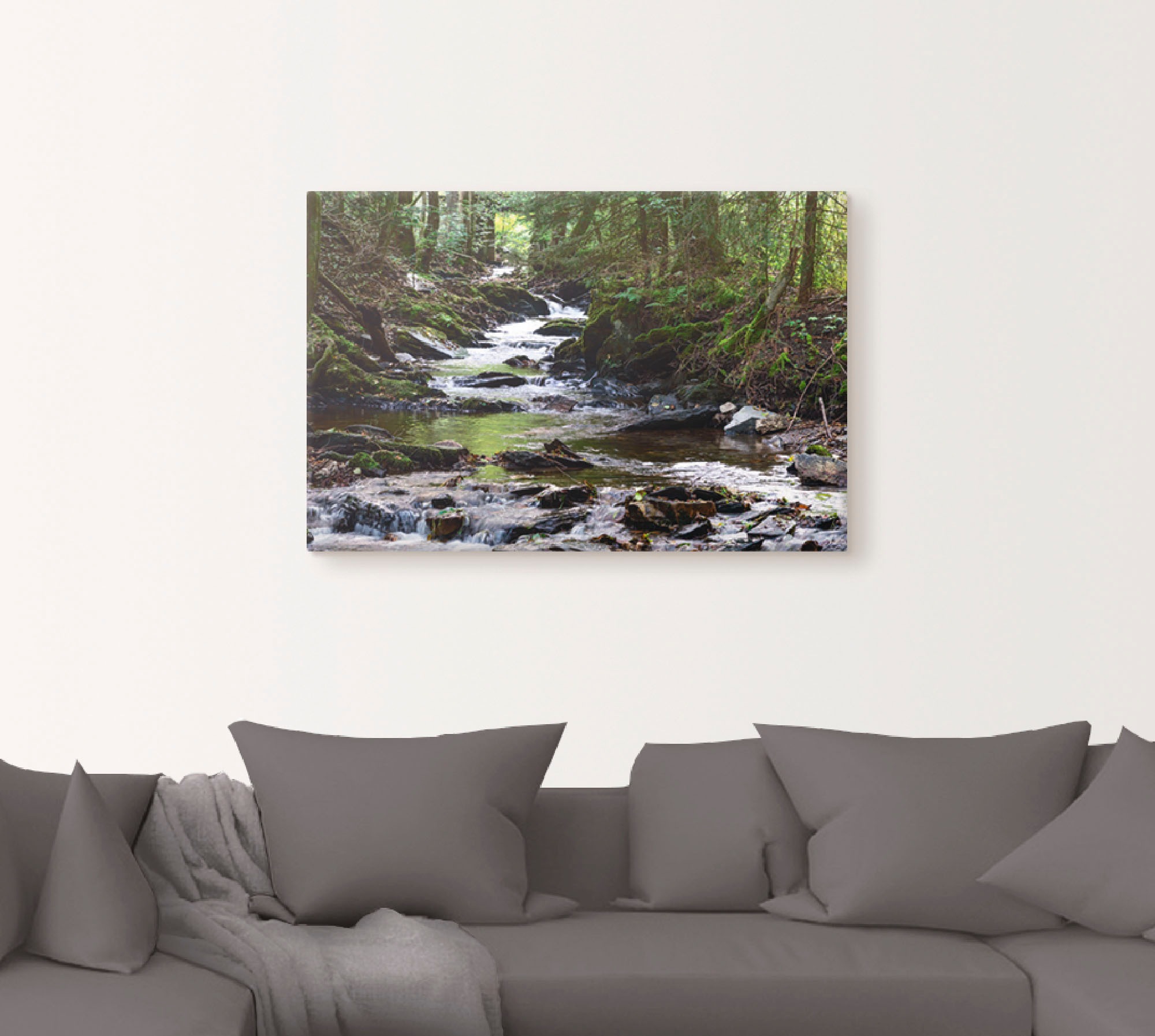 Artland Wandbild »Bachlauf im Wald«, Gewässer, (1 St.), als Alubild, Outdoorbild, Leinwandbild, Poster, Wandaufkleber