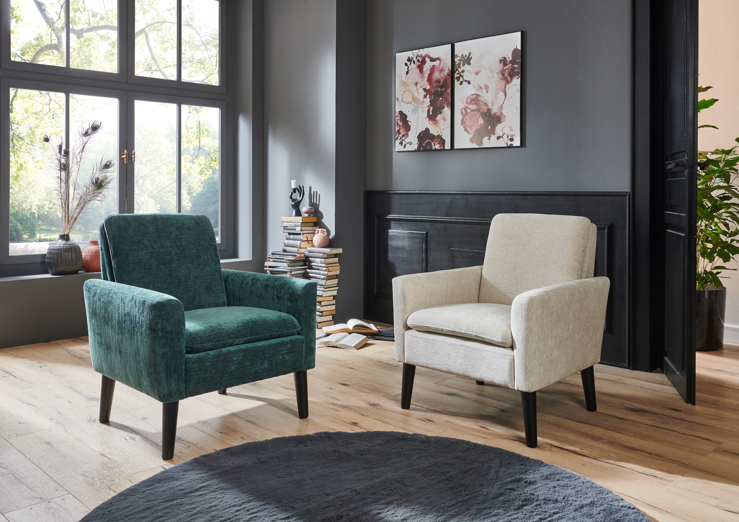 ATLANTIC home collection Sessel »Kimmy«, mit Chenille-Bezug, frei im Raum  stellbar, hoher Sitzkomfort auf Raten kaufen