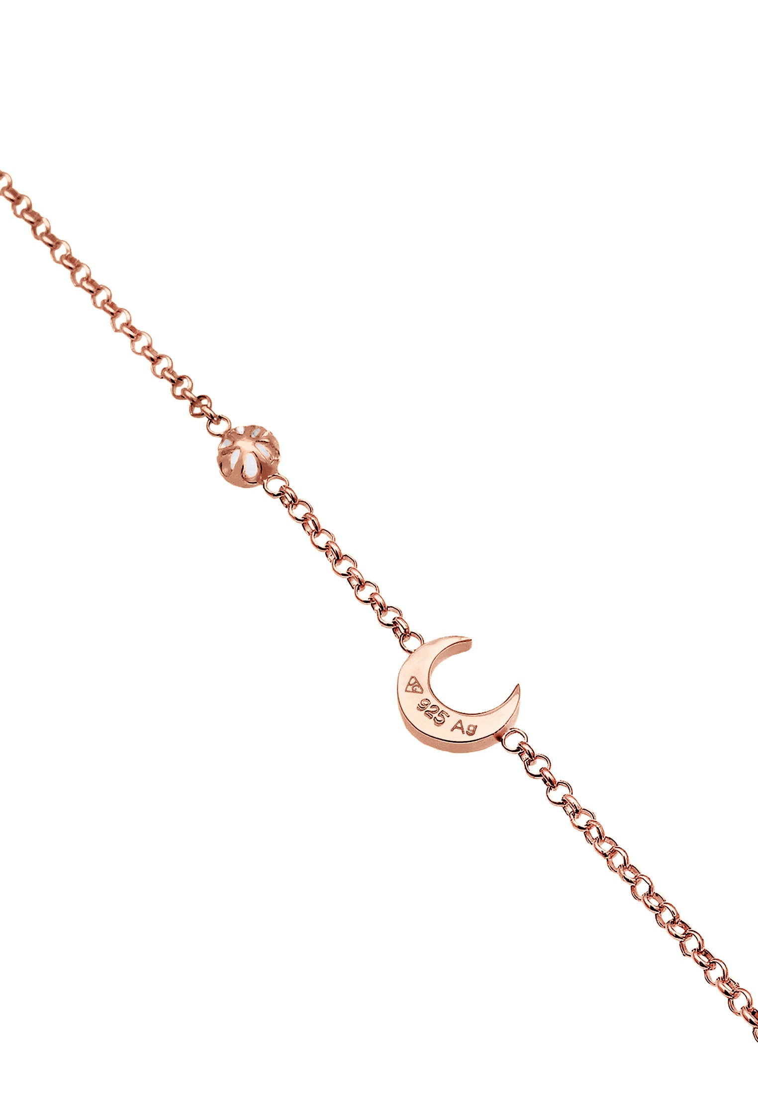 Elli Armkette »Armband Halbmond und Mondstein 925 Silber vergoldet«