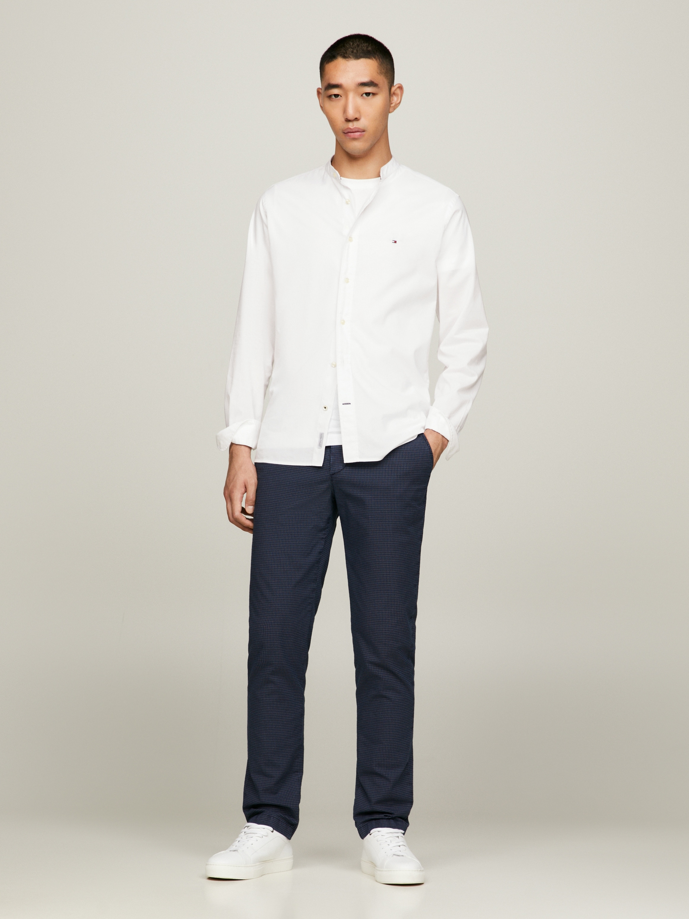 Tommy Hilfiger Langarmhemd »NATURAL SOFT SOLID MAO RF SHIRT«, mit modischem Mao Hemdkragen