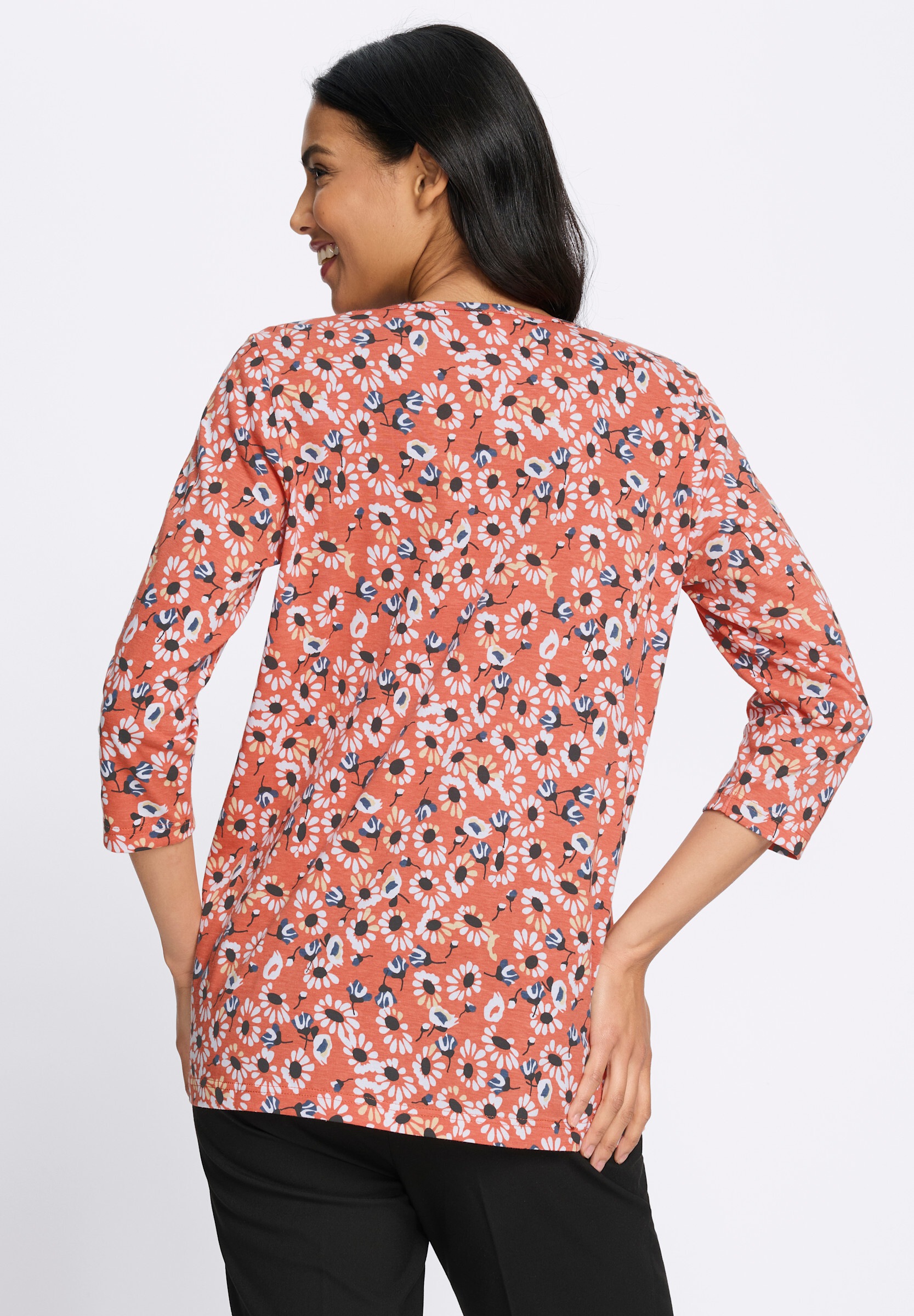 Sieh an! Longshirt »Longshirt Longshirt im Blüten-Dessin«