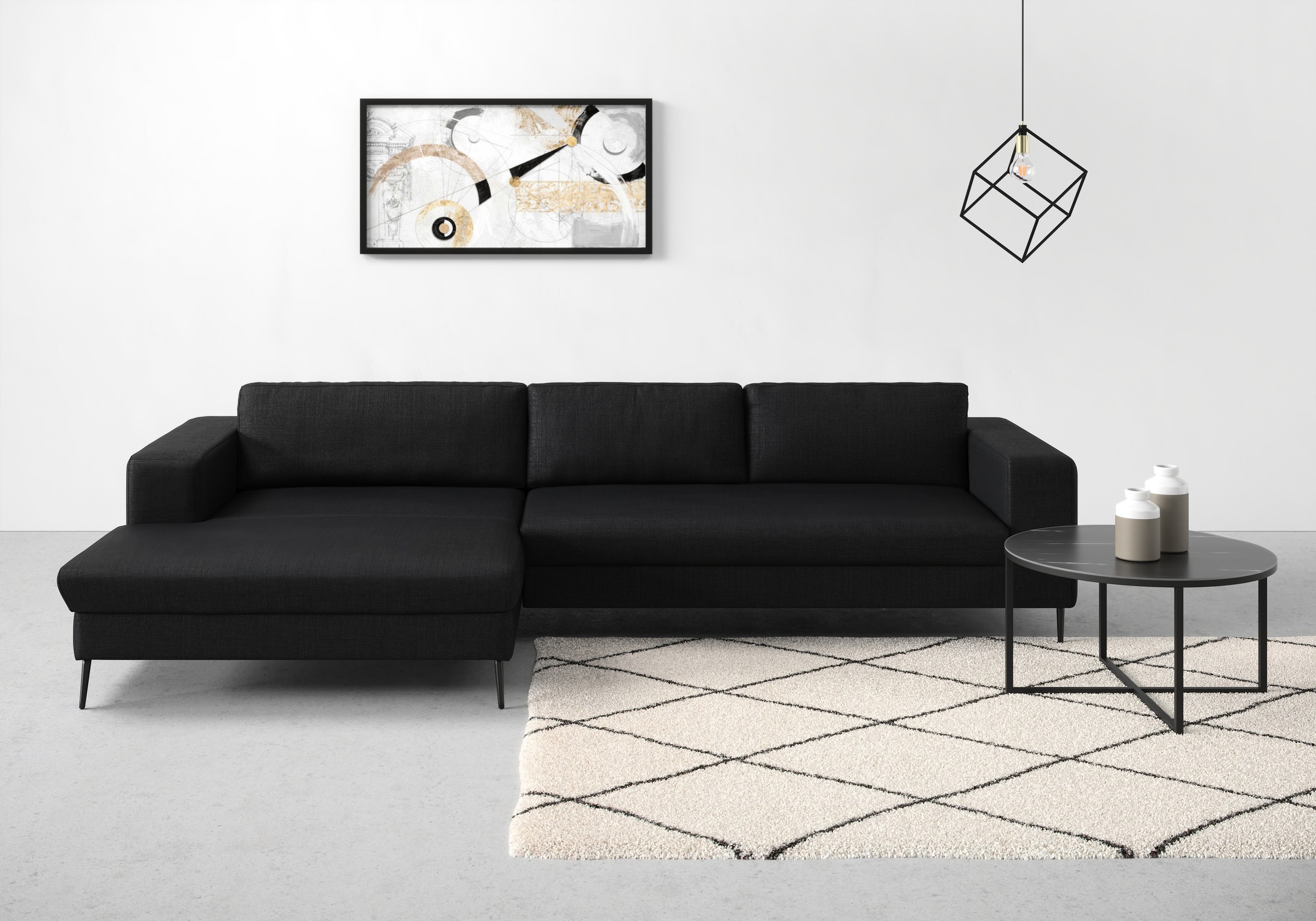 DOMO collection Ecksofa »Modica, zeitlos und elegant, L-Form«, moderne Optik mit extrabreiter Recamiere, auch in Cord