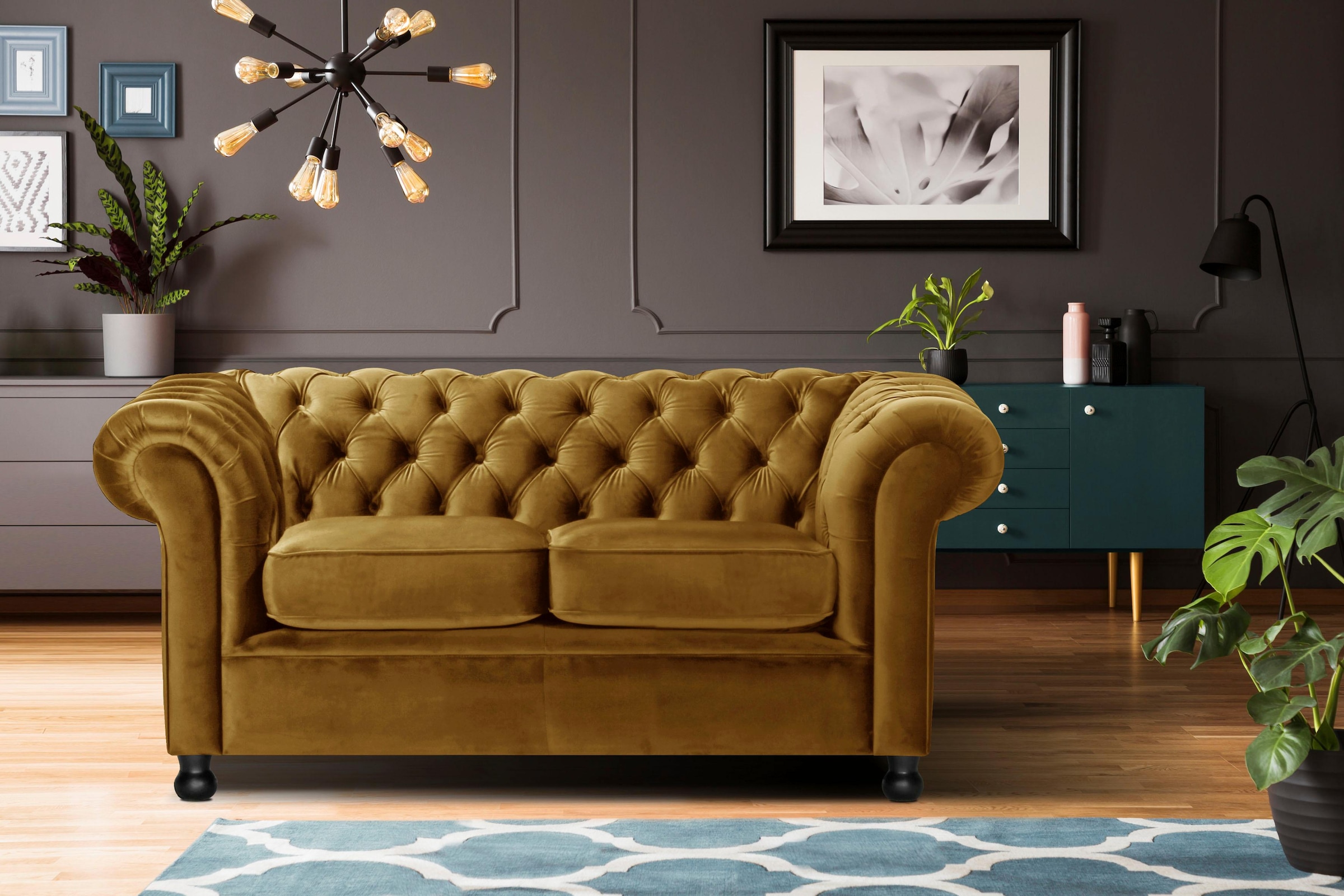 Chesterfield-Sofa »Chesterfield Home 2-Sitzer«, mit edler Knopfheftung und typischen...