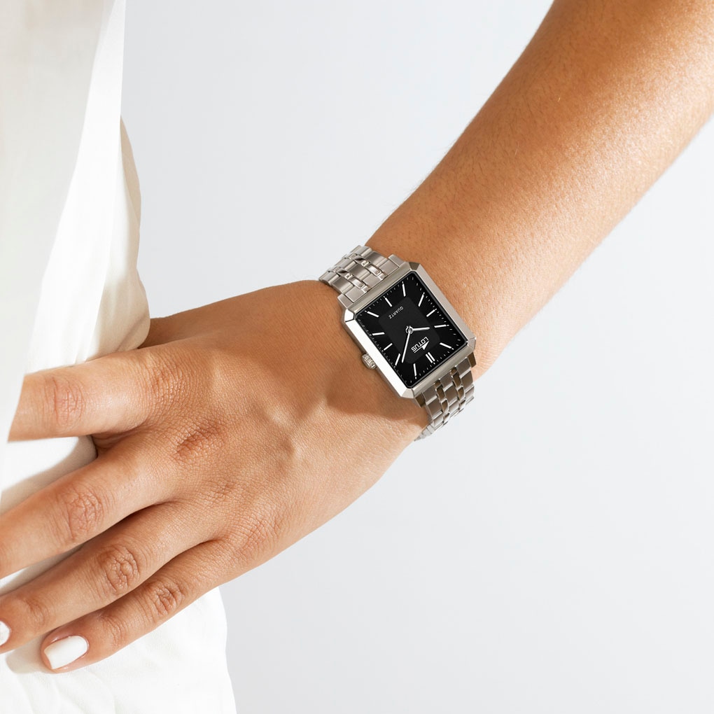 Lotus Quarzuhr »Square«, Armbanduhr, Damenuhr, Edelstahlarmband, analog