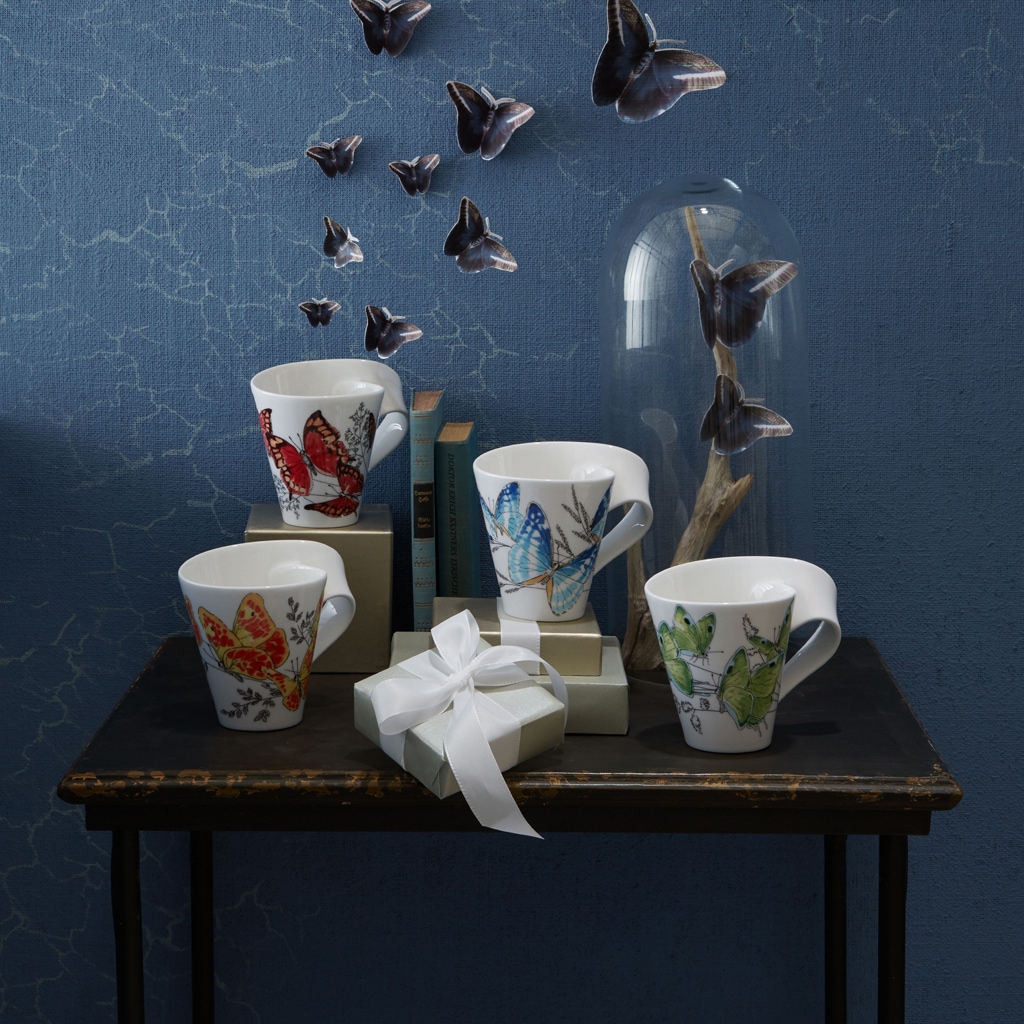 Villeroy & Boch Becher »Becher mit Henkel NewWave Caffè 300 ml weiß-blau«