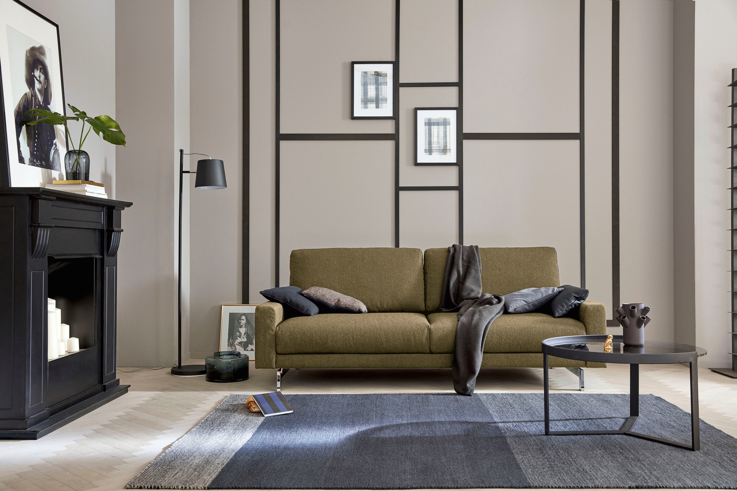 Creation BY ROLF BENZ 2,5-Sitzer »CR.450, Designsofa, Loungesofa« Armlehne niedrig, Fuß chromfarben glänzend, Breite 184 cm