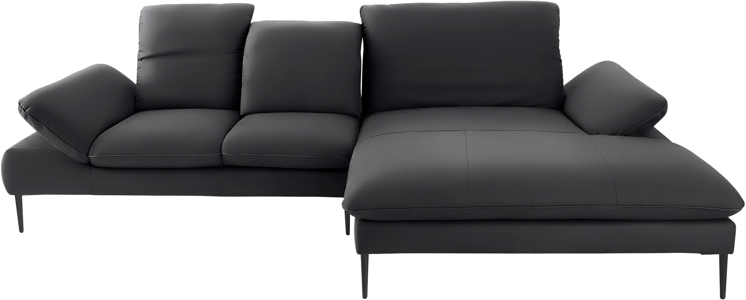 W.SCHILLIG Ecksofa »enjoy&MORE, Designsofa, elegant und bequem, L-Form«, Sitztiefenverstellung, Füße schwarz pulverbeschichtet, Breite 310 cm