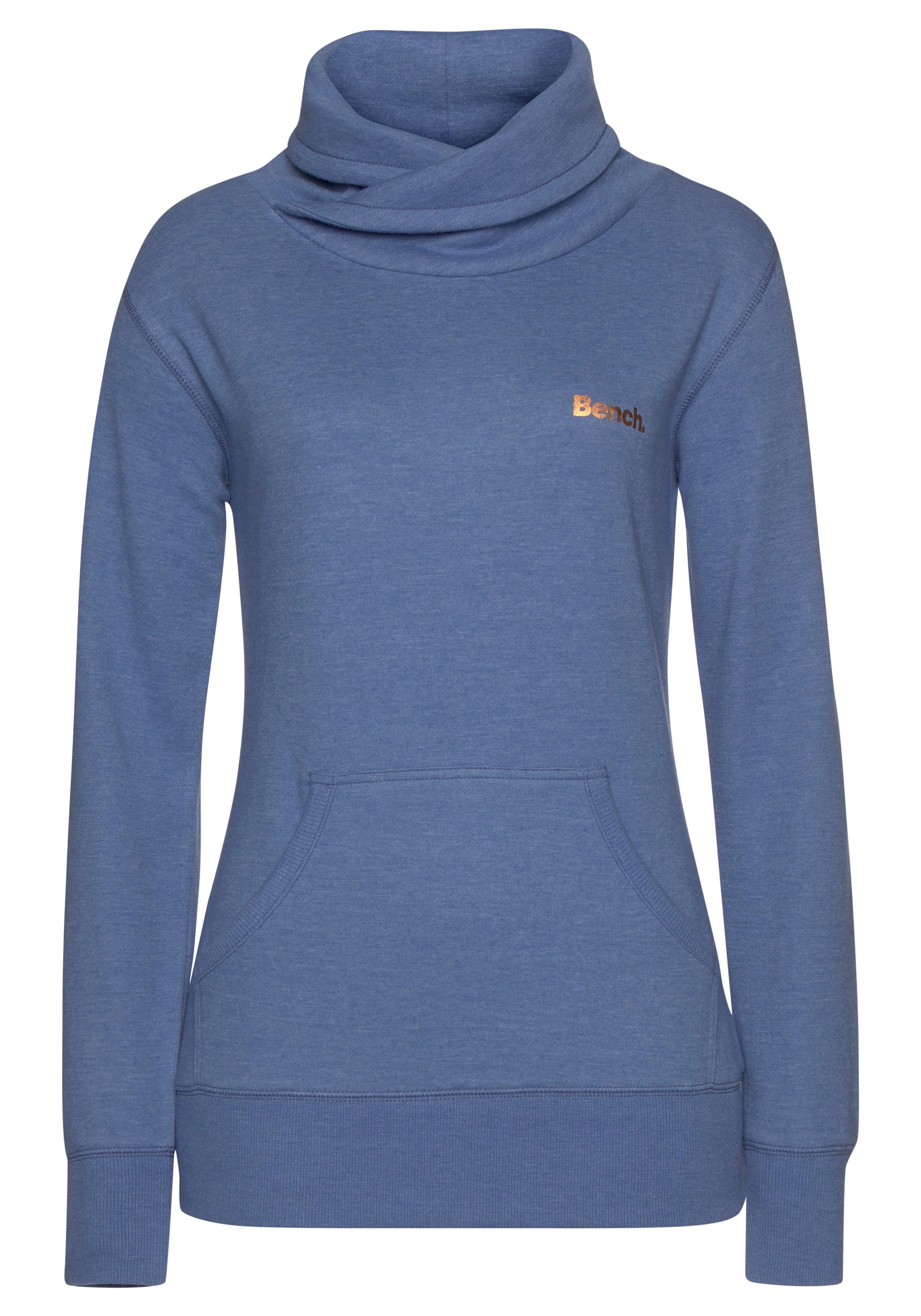 Bench. Loungewear Longsweatshirt, mit Stehkragen in Layeroptik und Kängurutasche, Loungewear