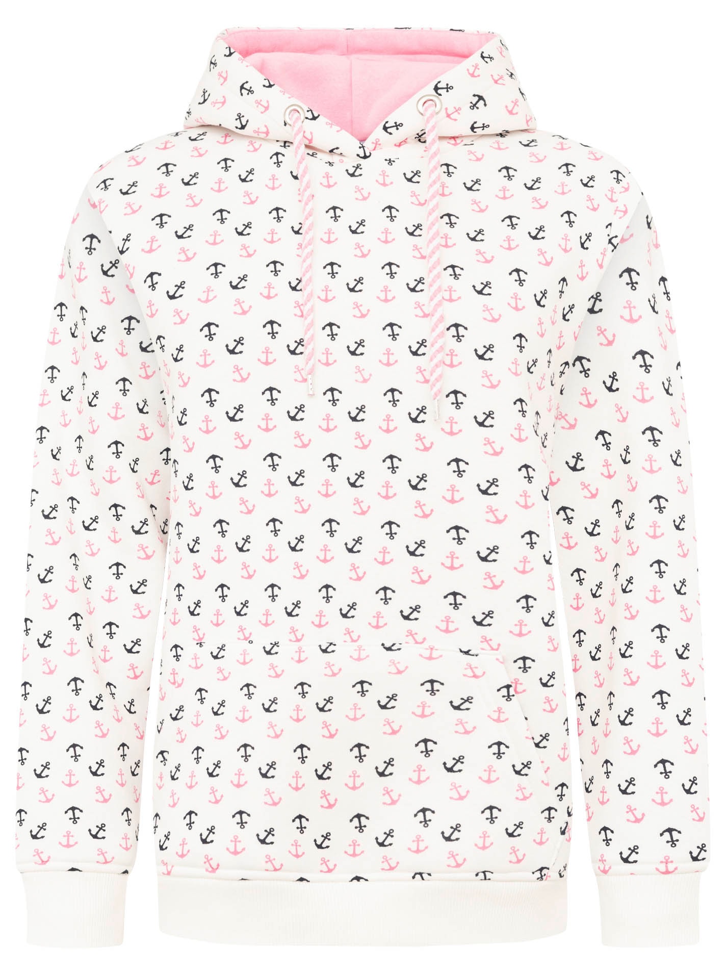 Zwillingsherz Hoodie »"Anker AOP"«, allover Ankerprint, Kapuze mit Kordelzug, Kängurutasche